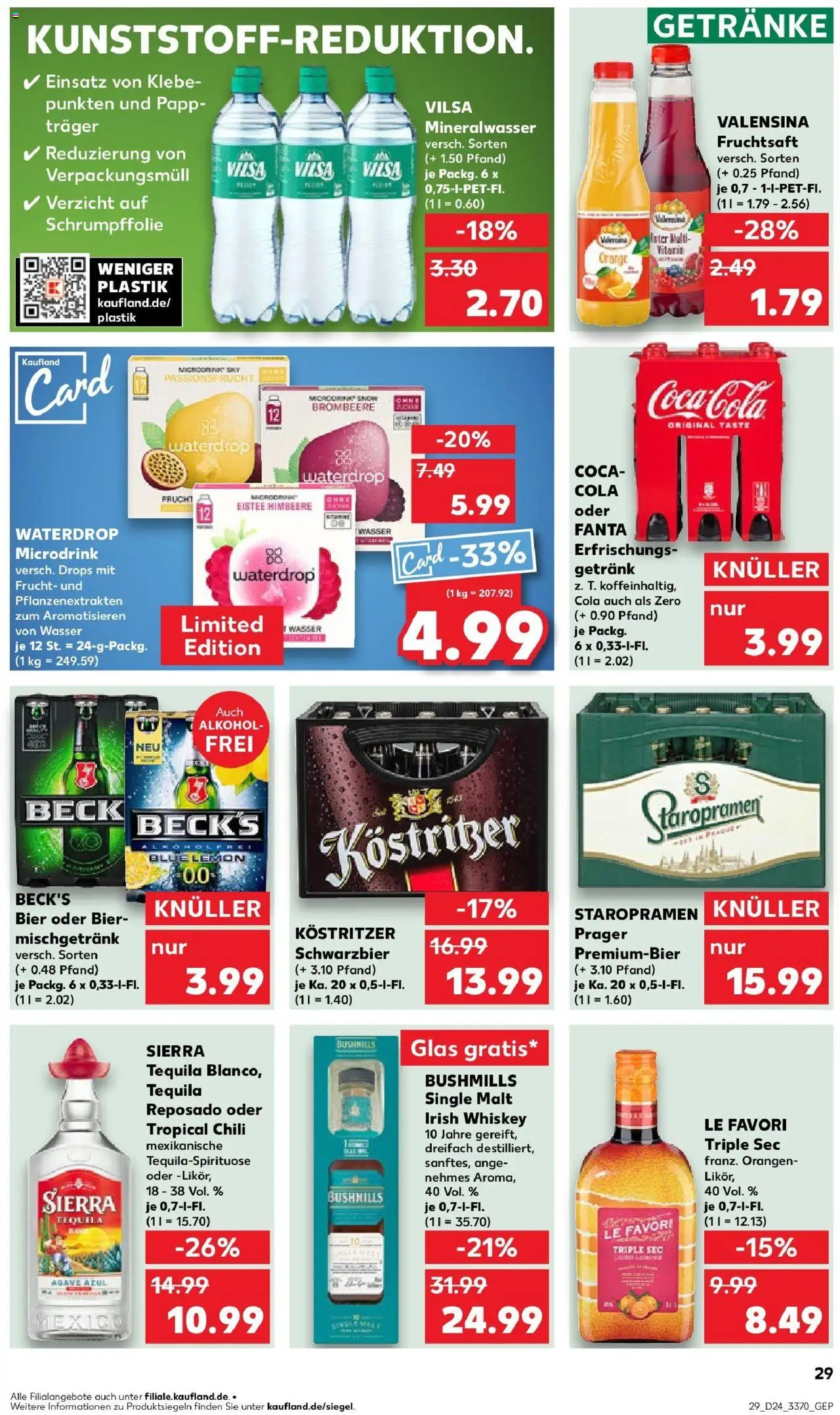Kaufland prospekt Arnstadt	 - gültig ab dem 16.06.2025 | Seite: 44 | Produkte: Bier, Mineralwasser, Valensina, Tequila
