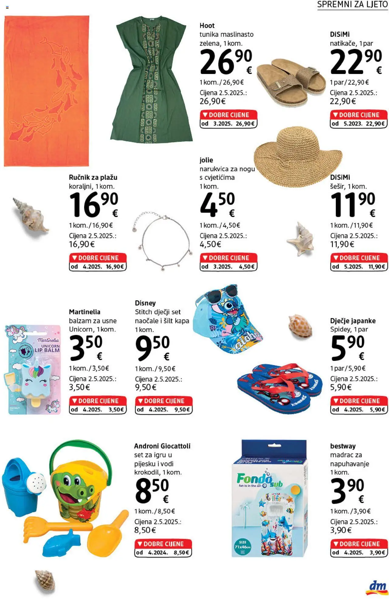 DM katalog | vrijedi od 01.07.2025 | Stranica: 9 | Proizvodi: Ručnik, Japanke, Naočale, Narukvica