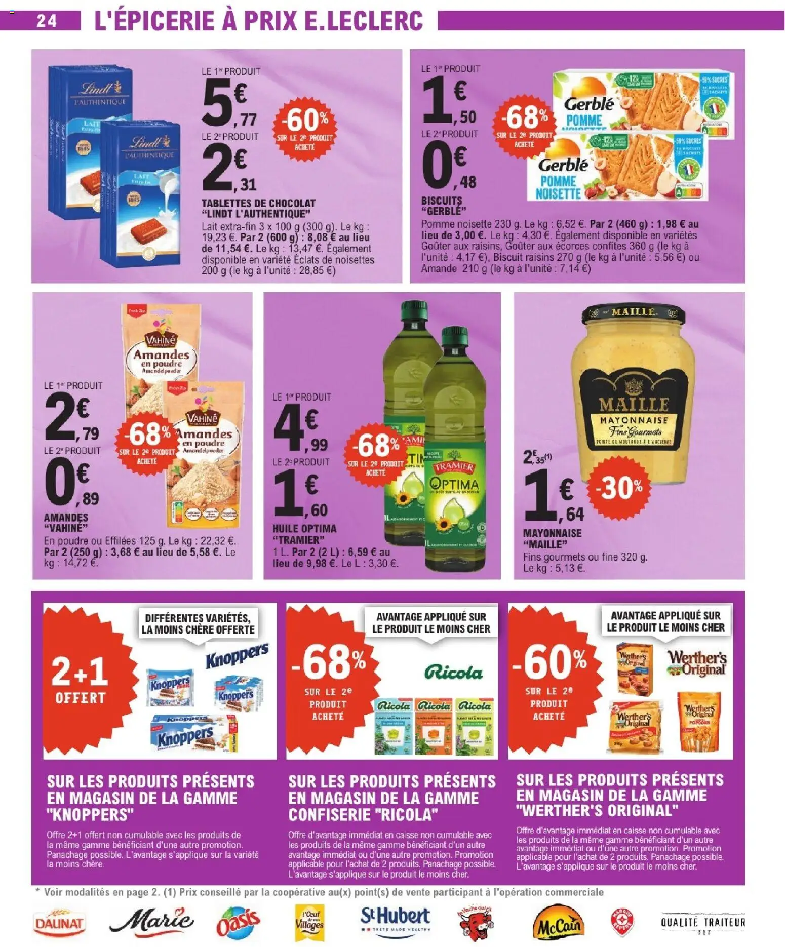 {H1} | Page: 24 | Produits: Poudre, Lait, Lindt, Amandes