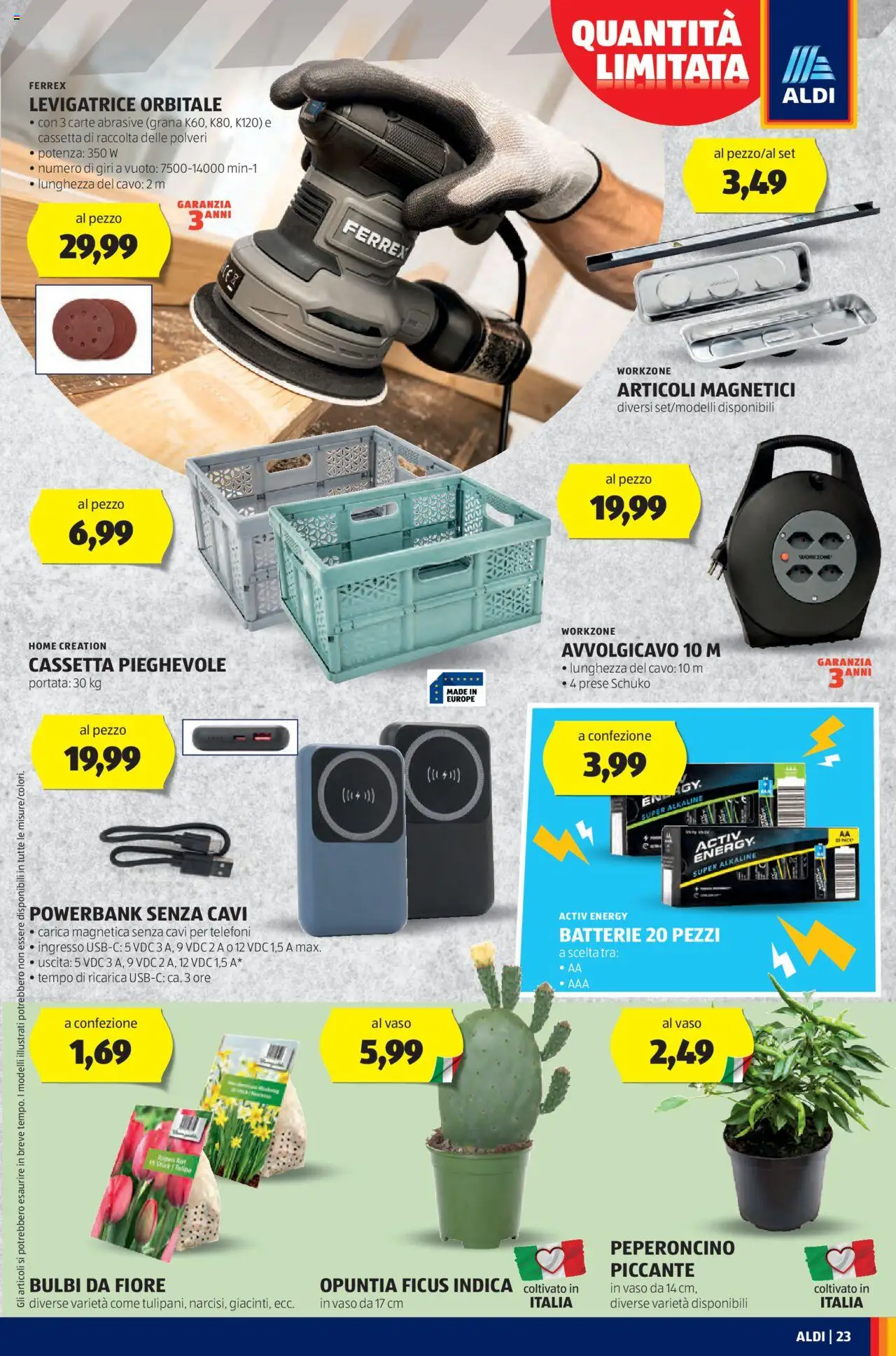 Volantino Aldi del 25.08.2025 | Pagina: 23 | Prodotti: Peperoncino, Cavo, Batterie, Vaso