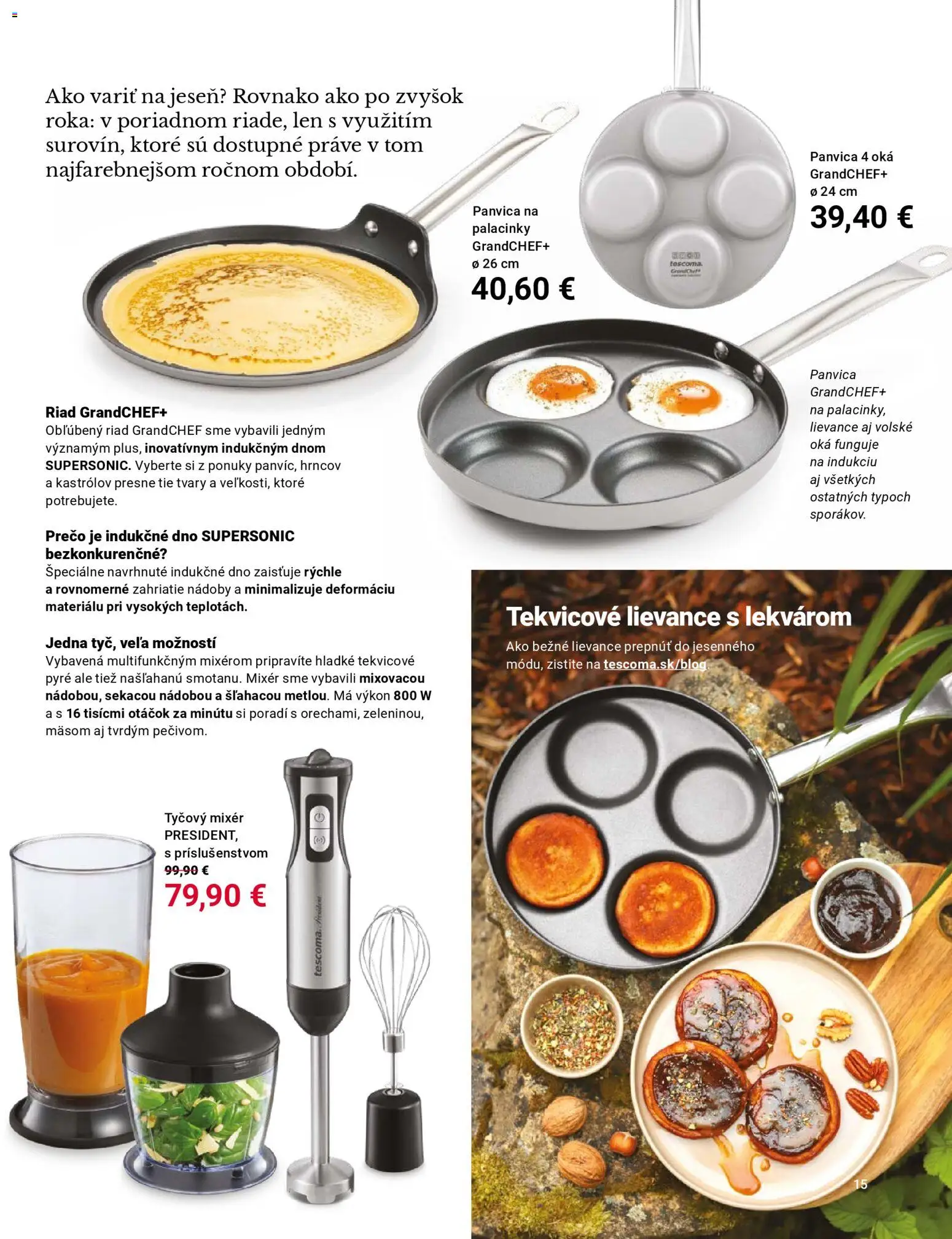 Nové TESCOMA akcie – leták je platný od 01.11.2025 | Strana: 15 | Produkty: Mixér, Tyčový mixér, Panvica
