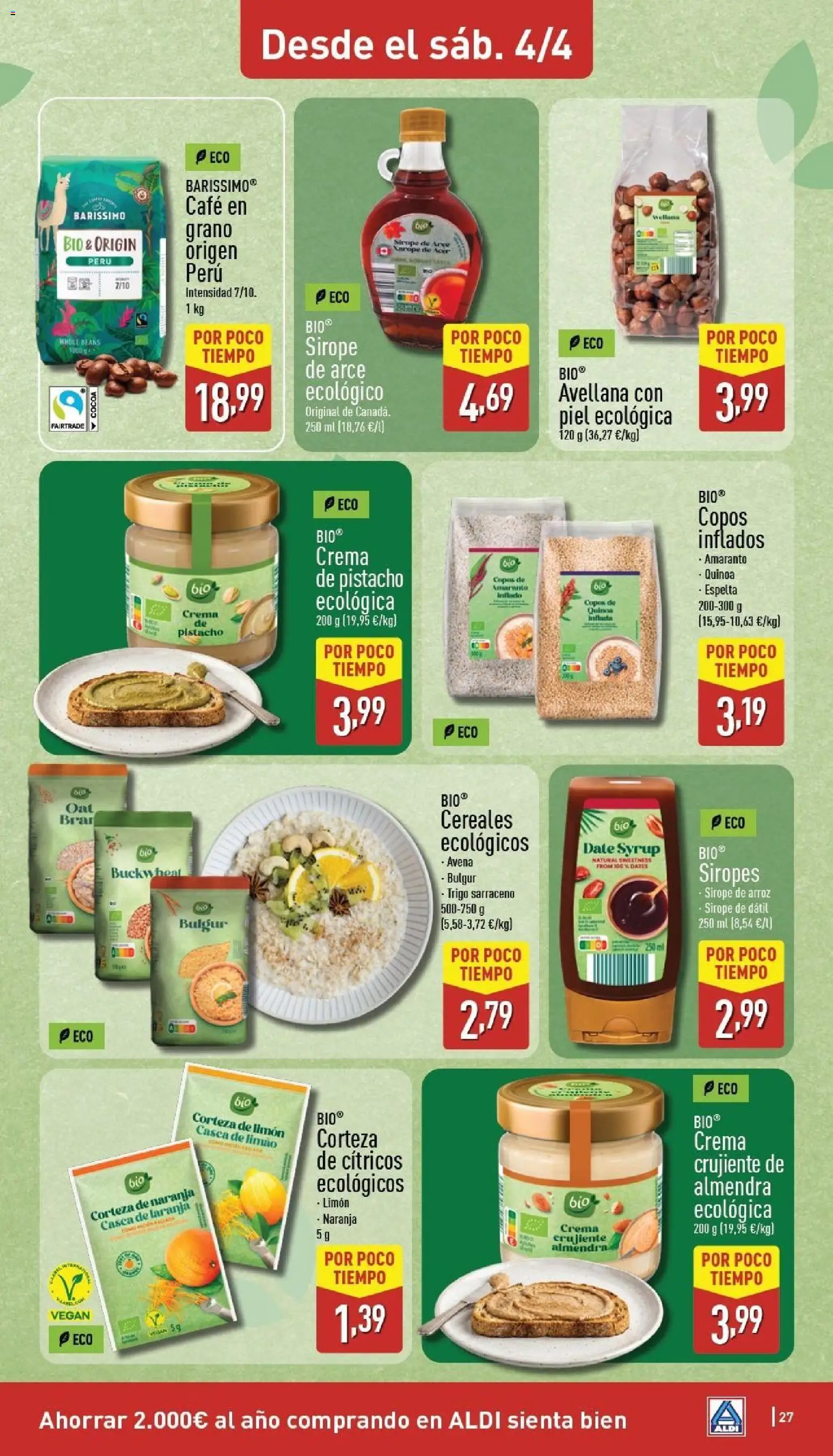 Aldi folleto Península │ válido desde el 30.03.2026 | Página: 27 | Productos: Arroz, Cereales, Crema, Café en grano