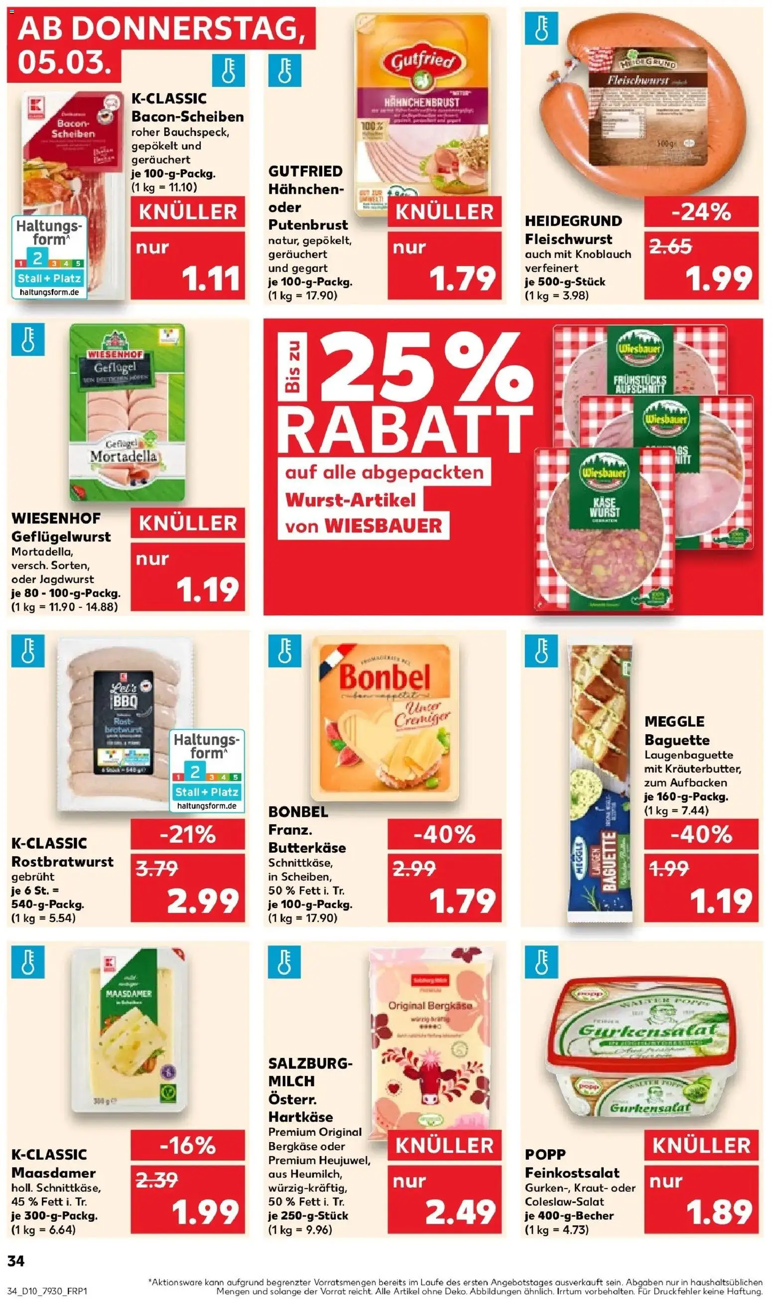 Kaufland Prospekt Schwentinental	 – gültig ab 05.03.2026 | Seite: 38 | Produkte: Bratwurst, Baguette, Kraut, Hahnchenbrust