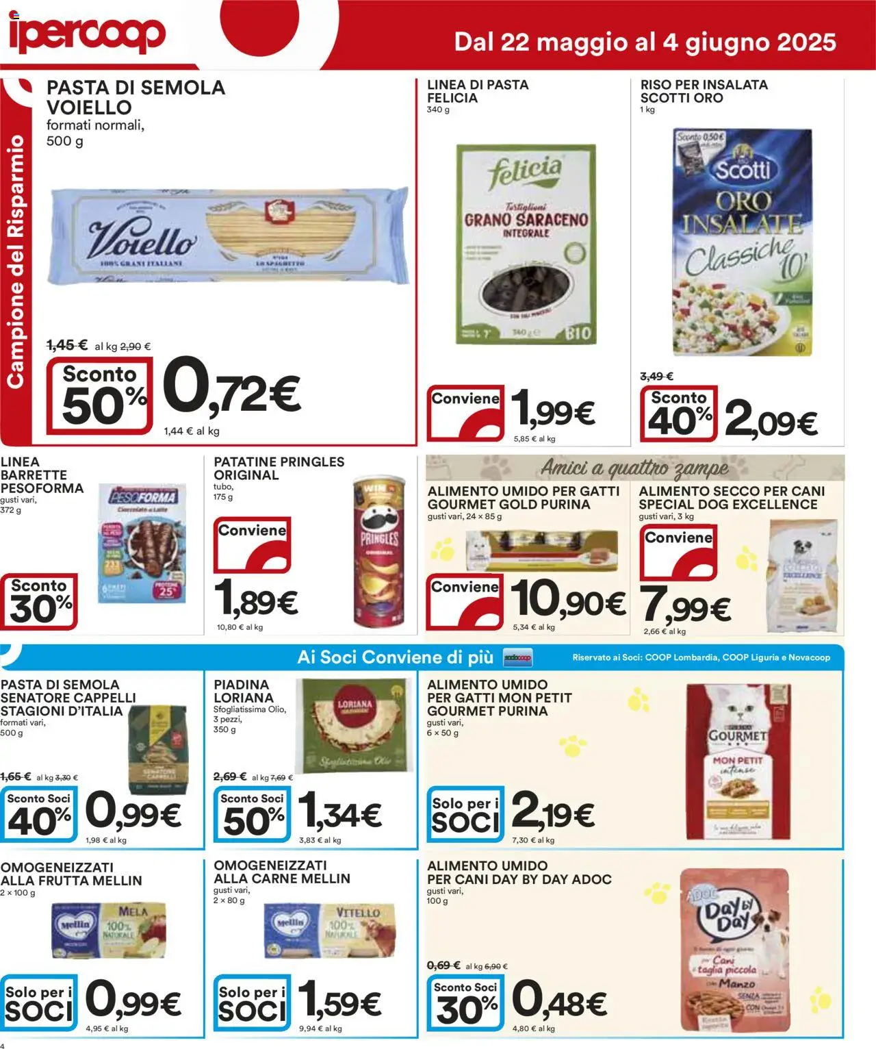 Volantino Ipercoop del 22.05.2025 | Pagina: 4 | Prodotti: Insalata, Frutta, Pasta, Vitello