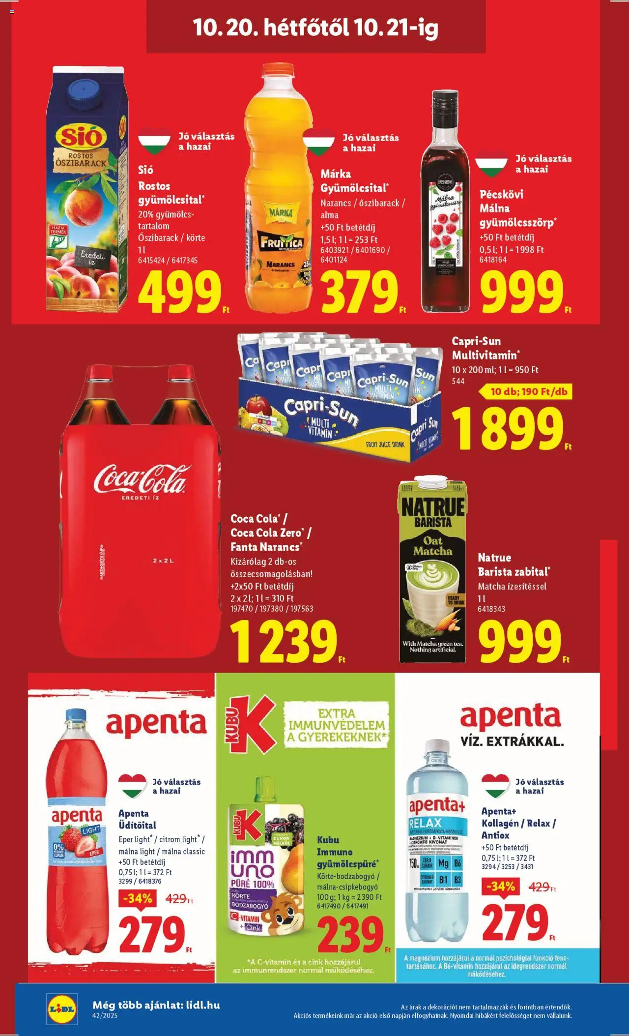 Lidl akciós ujság - amely érvényes a következő dátumtól: 16.10.2025 | Oldal: 62 | Termékek: Körte, Gyümölcsital, Kollagén, Eper