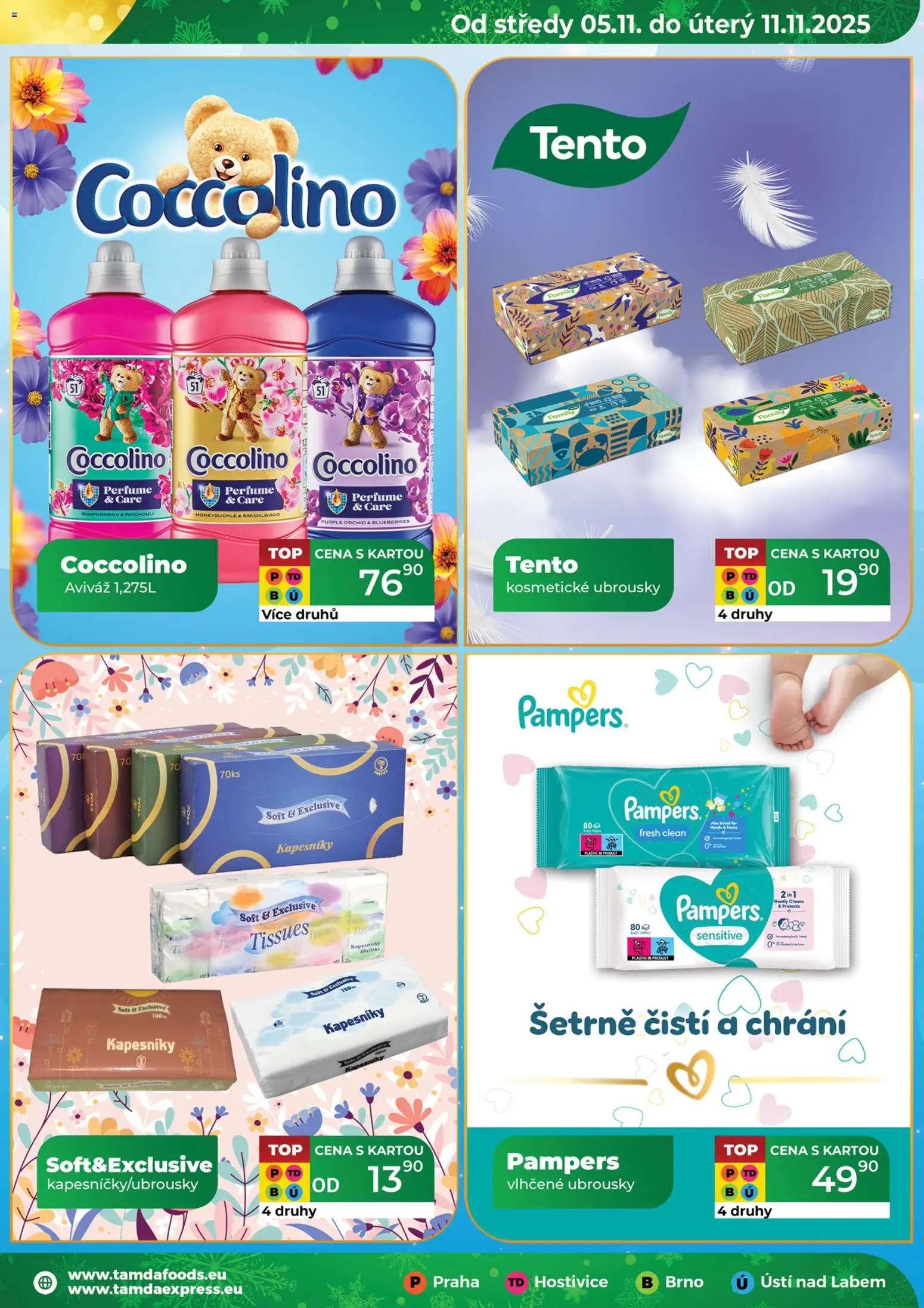 Tamda Foods leták od 05.11.2025 | Strana: 21 | Produkty: Vlhčené ubrousky, Aviváž, Coccolino, Pampers