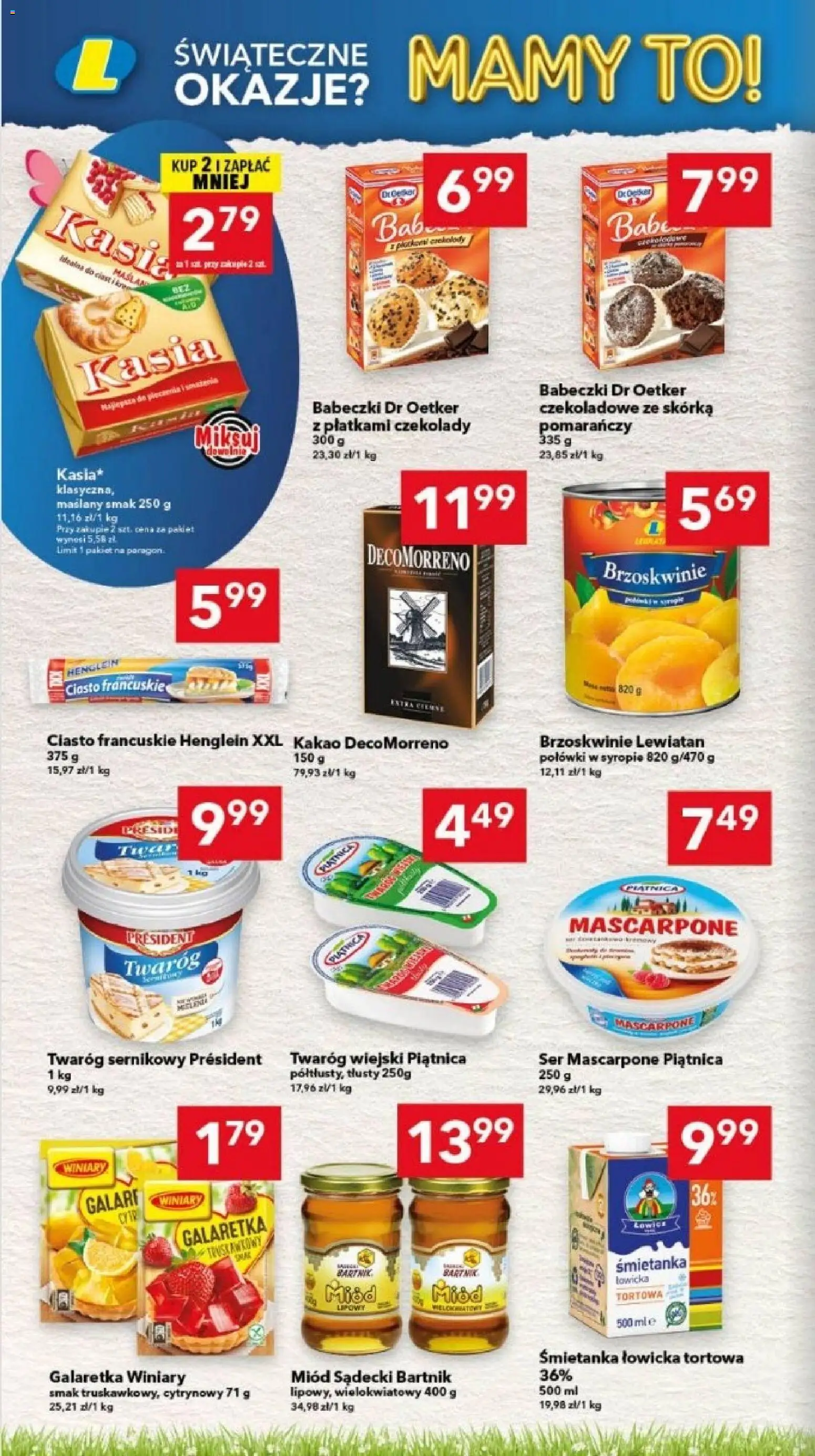 Lewiatan gazetka - Legnica od 26.03.2026 | Strona: 10 | Produkty: Miód, Kakao, Babeczki dr oetker, Twaróg