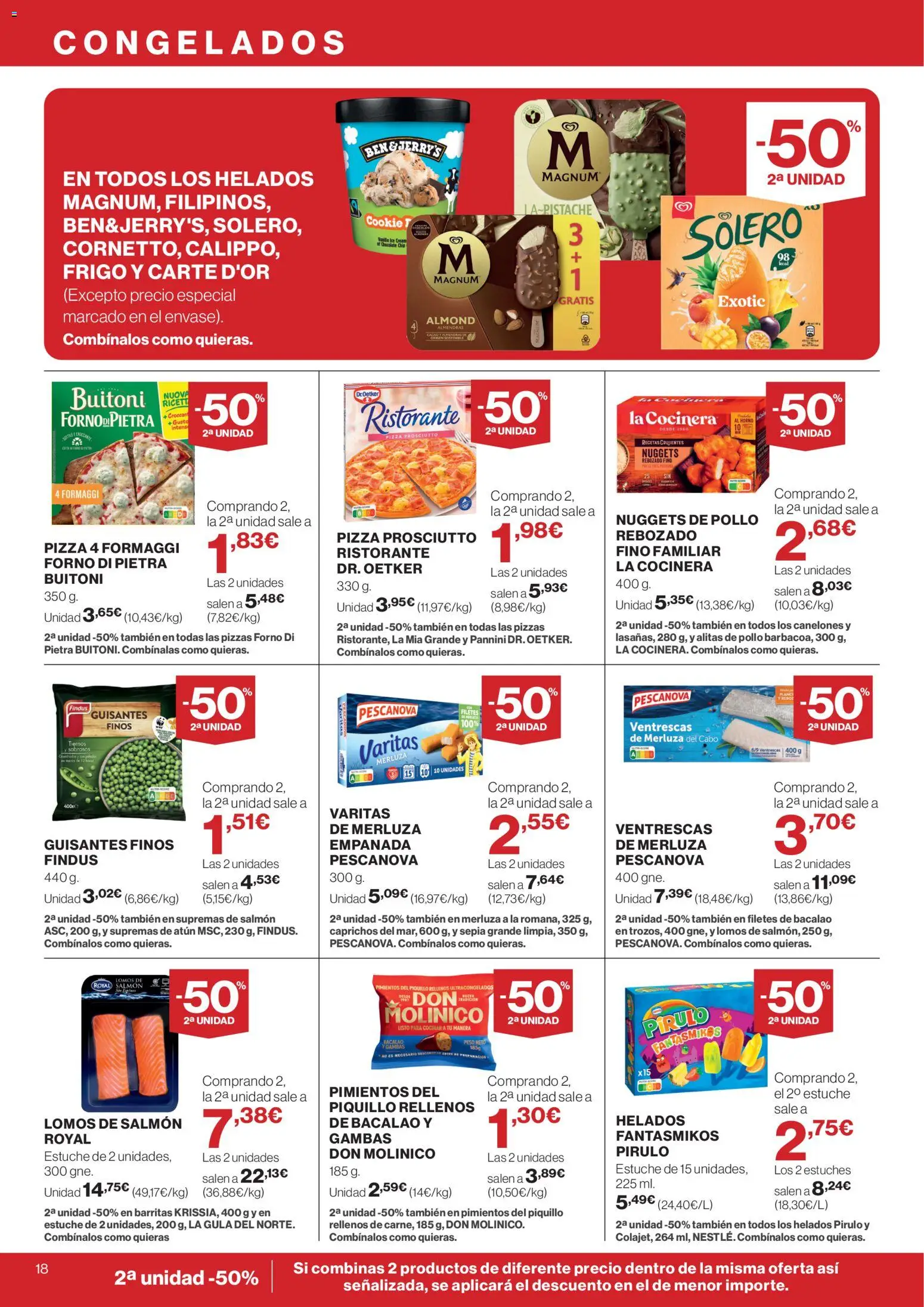 Hipercor catálogo │ válido desde el 09.04.2026 | Página: 18 | Productos: Pizza, Peso, Canelones, Nuggets