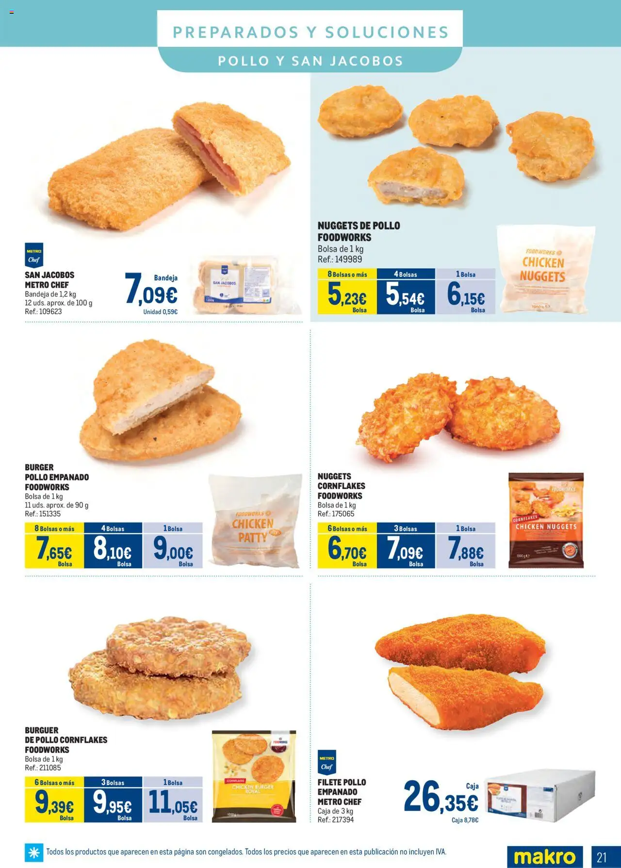 Makro - Congelados Centro │ válido desde el 04.08.2025 | Página: 21 | Productos: Bolsa, Bandeja, Caja, Nuggets