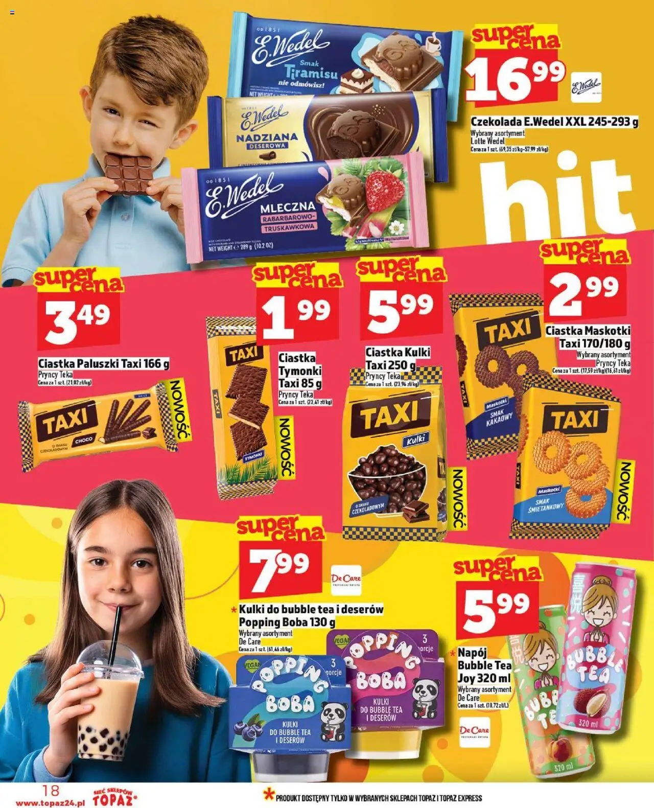 Topaz Gazetka MAZ od 11.09.2025 | Strona: 18 | Produkty: Paluszki, Czekolada, Ciastka