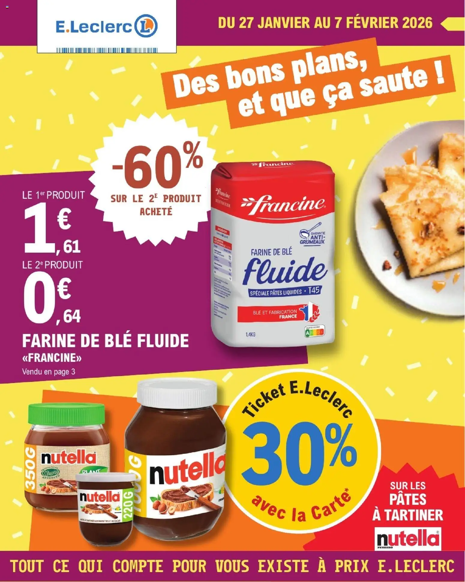 {H1} | Page: 1 | Produits: Farine de ble, Noisettes, Nutella, Pâtes