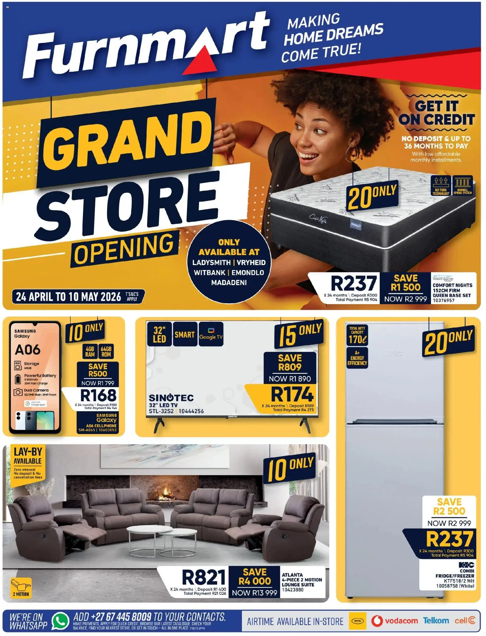 New Furnmart catalogue – valid from 24.04.2026 | Page: 1 | Products: Camera, TV, Battery, Lounge suite
