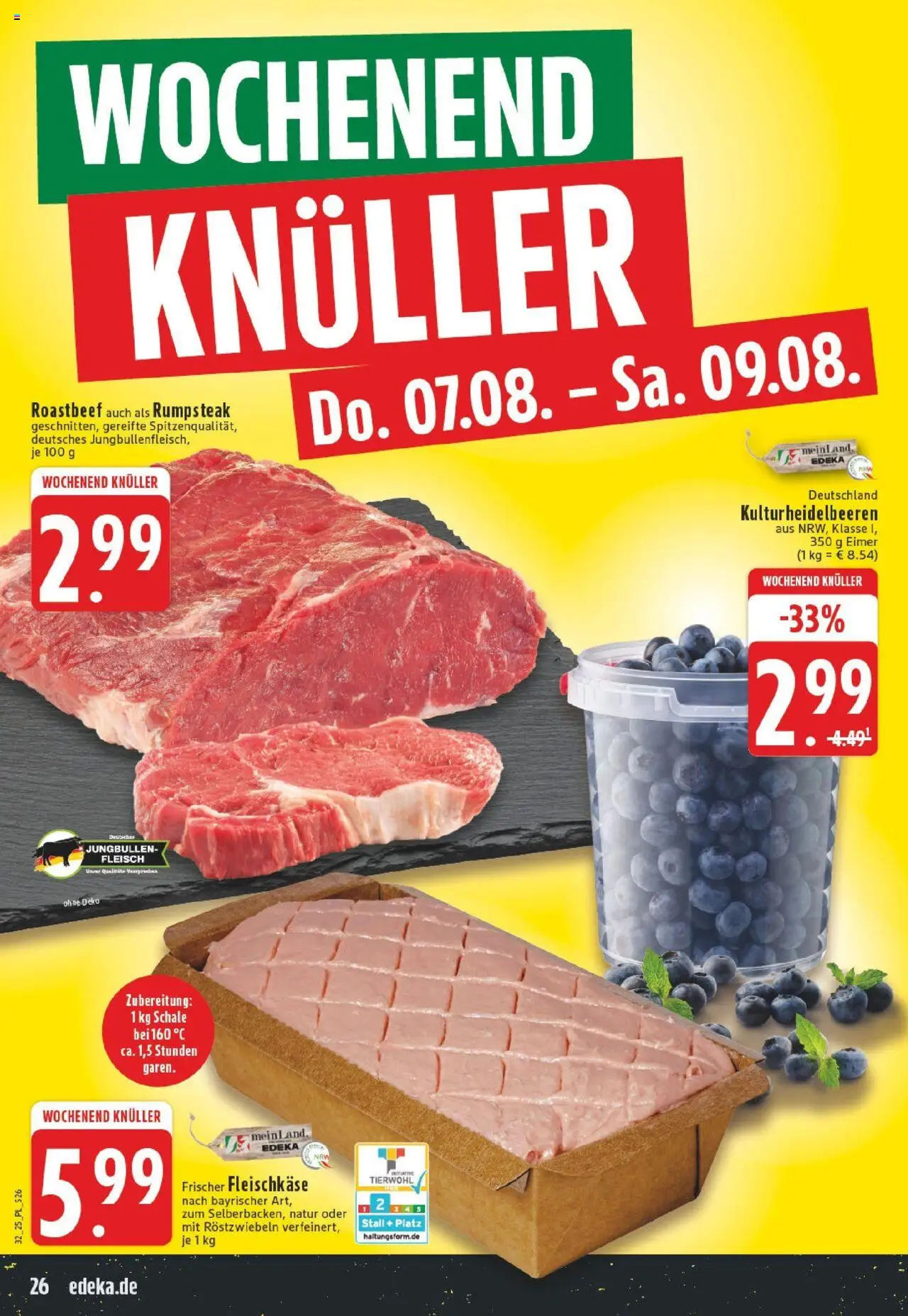 Edeka prospekt Düsseldorf-Derendorf	 - gültig ab dem 03.08.2025 | Seite: 26 | Produkte: Rumpsteak, Roastbeef, Fleisch