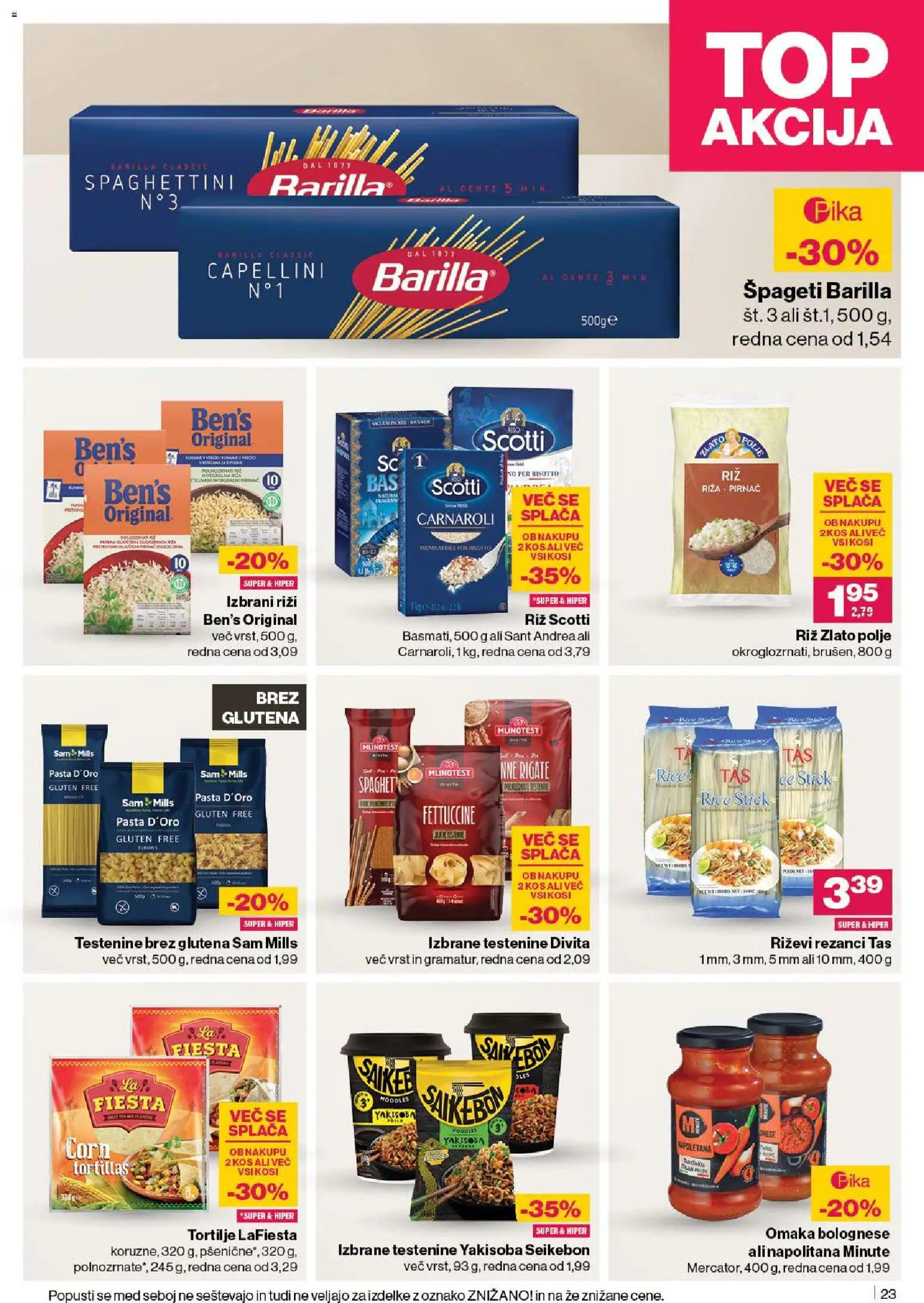 Novi Mercator katalog ponudbe – veljaven od 13.11.2025 | Stran: 25 | Izdelki: Rezanci, Spageti, Testenine, Omaka