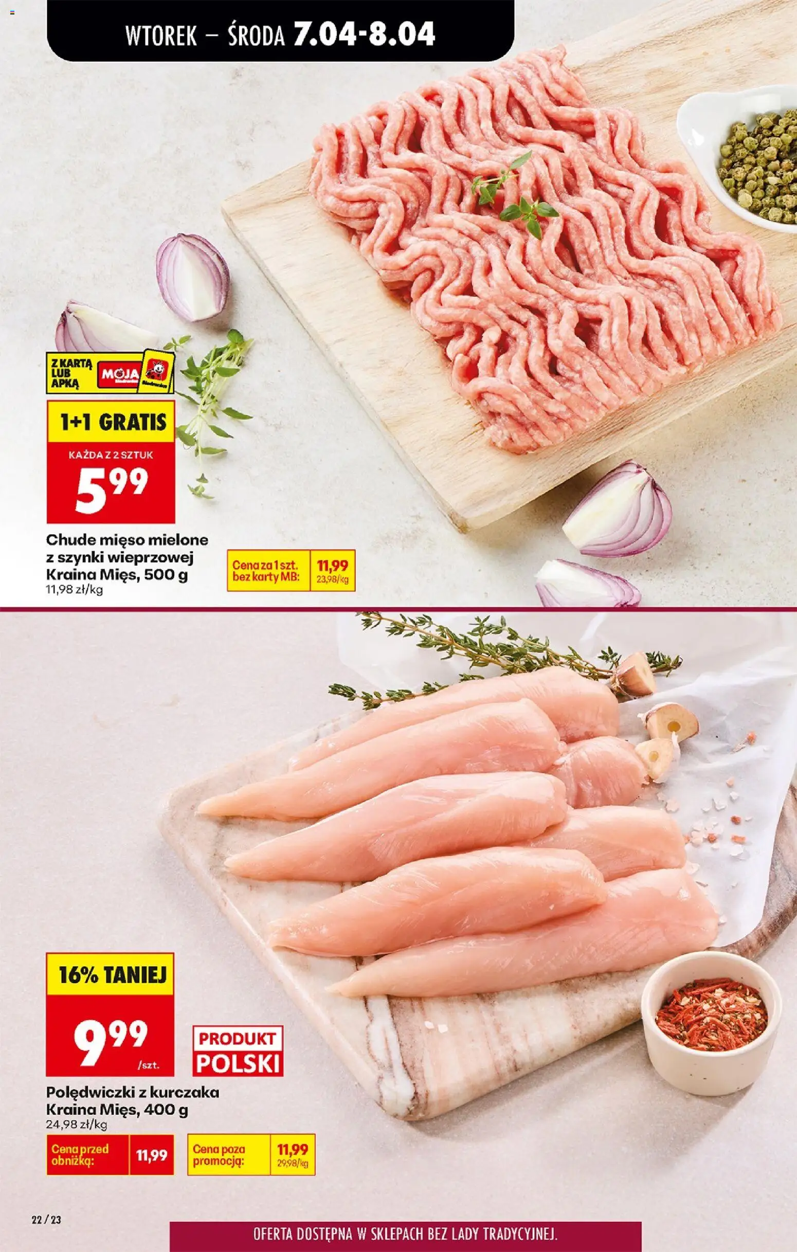 Biedronka gazetka od wtorku od 07.04.2026 | Strona: 28 | Produkty: Karta, Mięso mielone z szynki, Kraina mięs, Mięso mielone