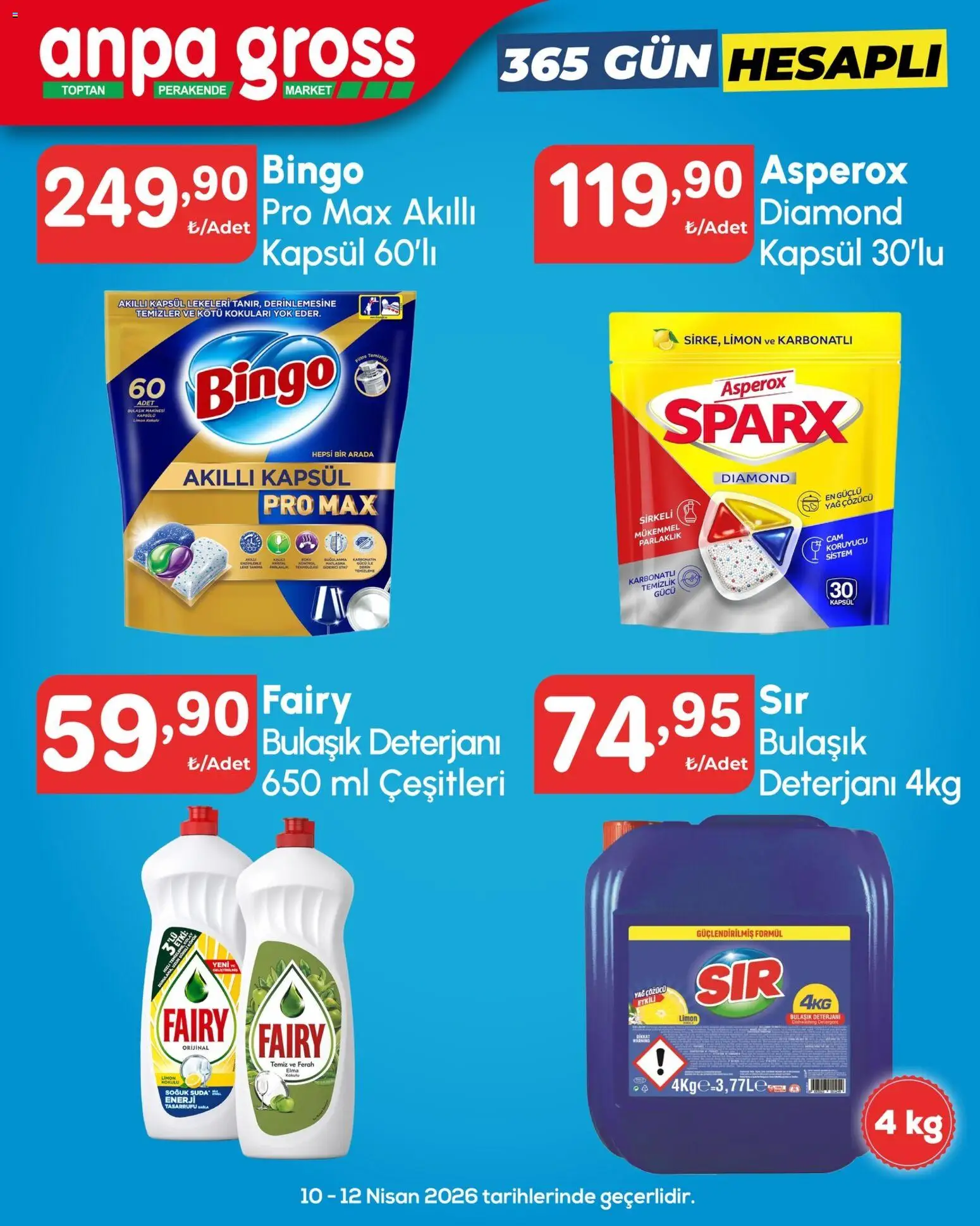 Anpa Gross Katalog - 10.04.2026 tarihinden itibaren geçerlidir | Sayfa: 12 | Ürünler: Bulaşık deterjanı, Elma, Yağ, Limon