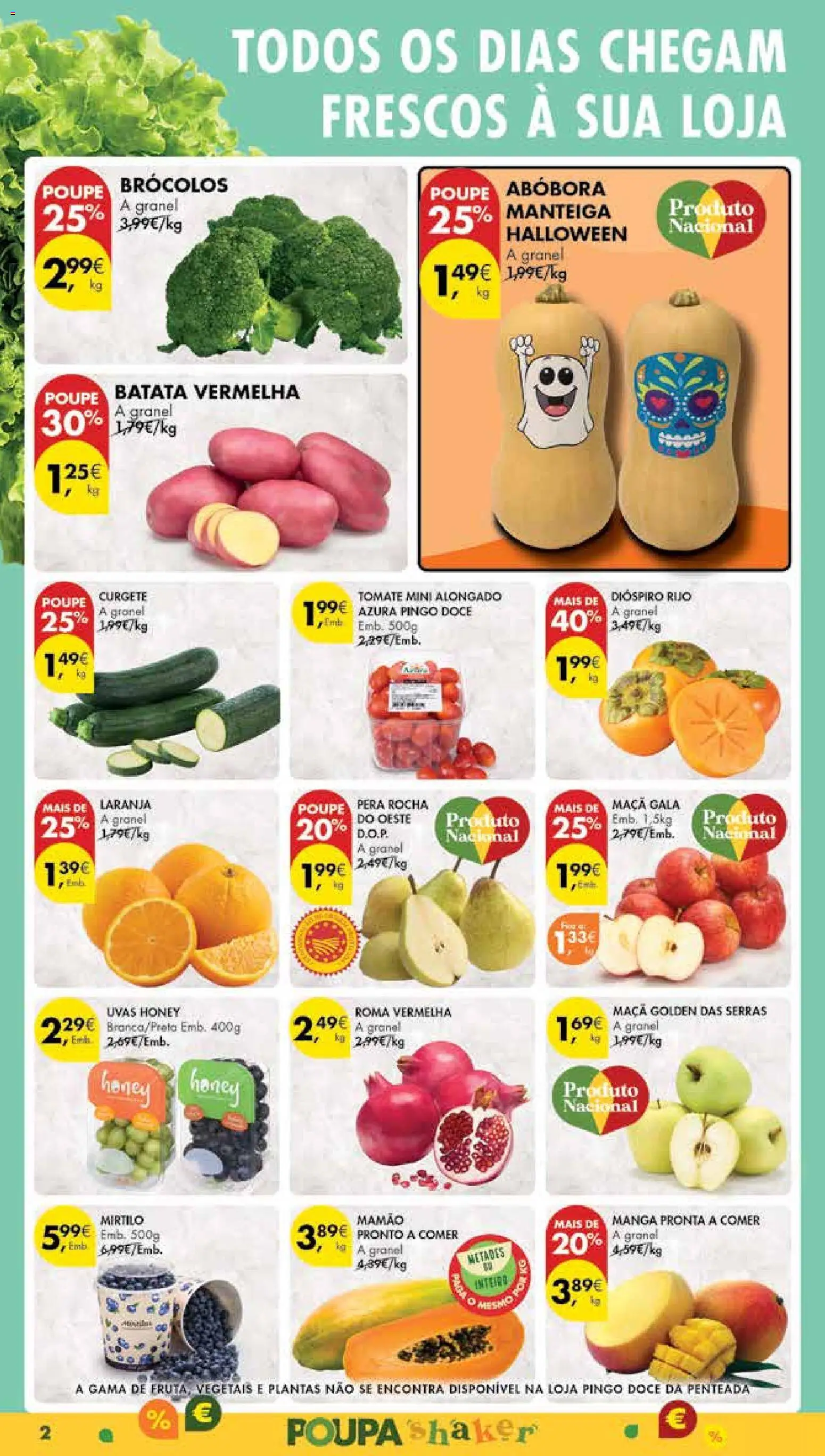 Pingo Doce Poupe Esta Semana Madeira │ válido de 28.10.2025 | Página: 2 | Produtos: Curgete, Maça, Tomate, Uvas