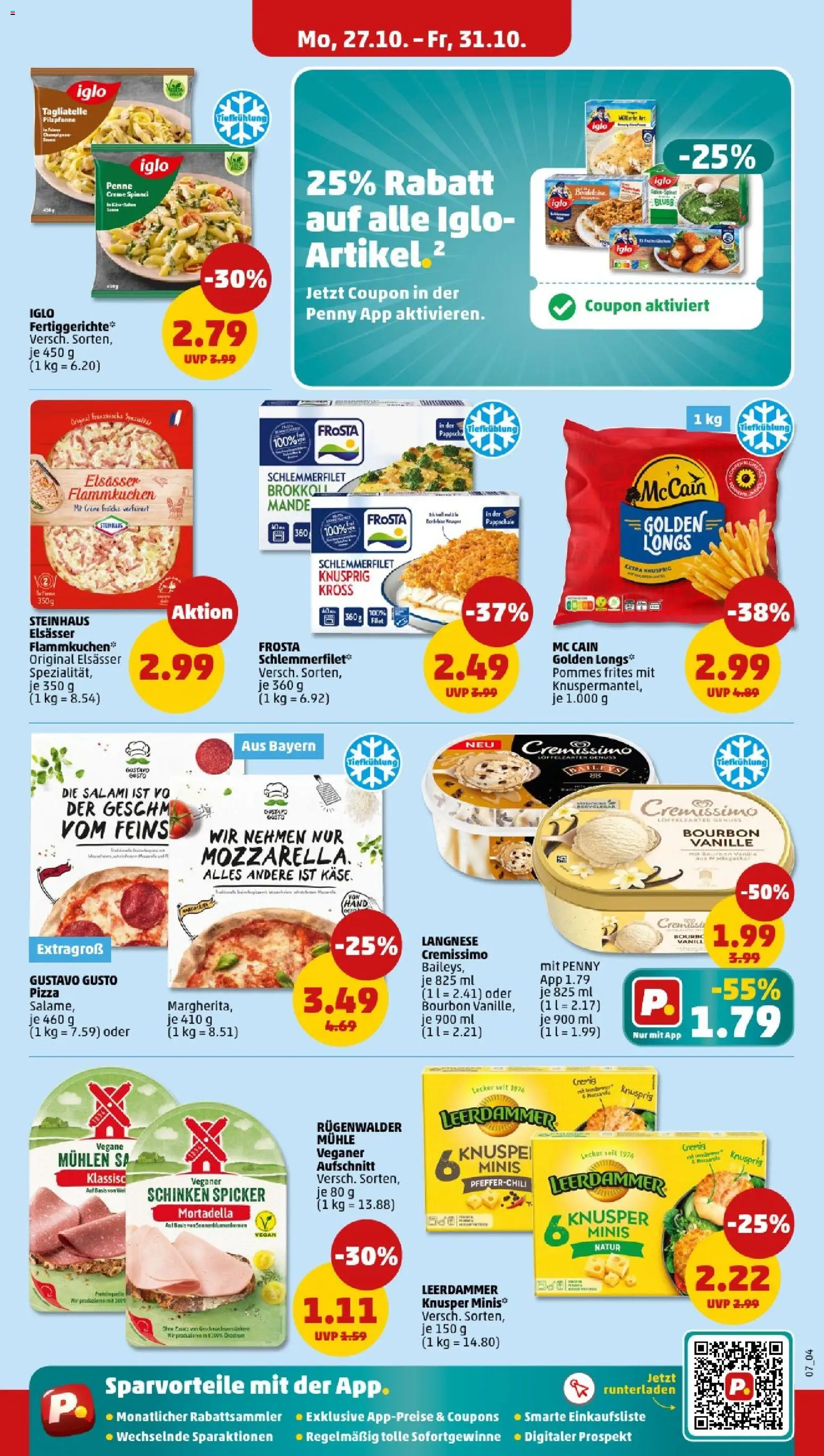 Penny - Bayern  – gültig ab 27.10.2025 | Seite: 9 | Produkte: Iglo, Pommes, Creme, Salami