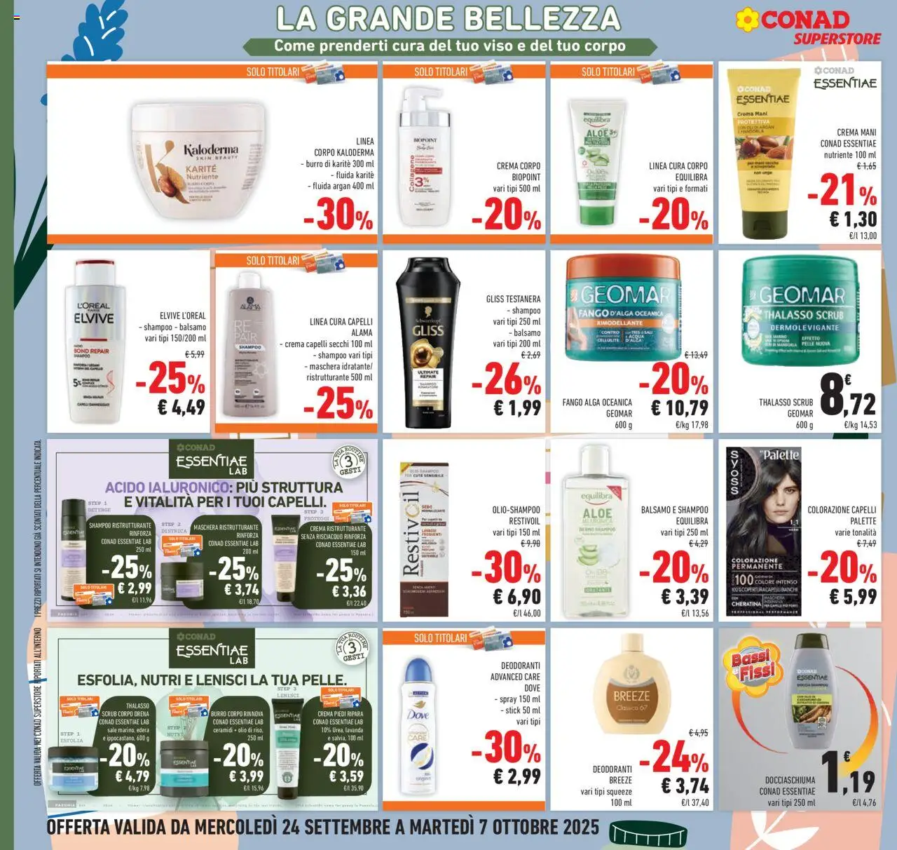 Volantino Conad del 24.09.2025 | Pagina: 32 | Prodotti: Balsamo, Scrub, Olio, Body