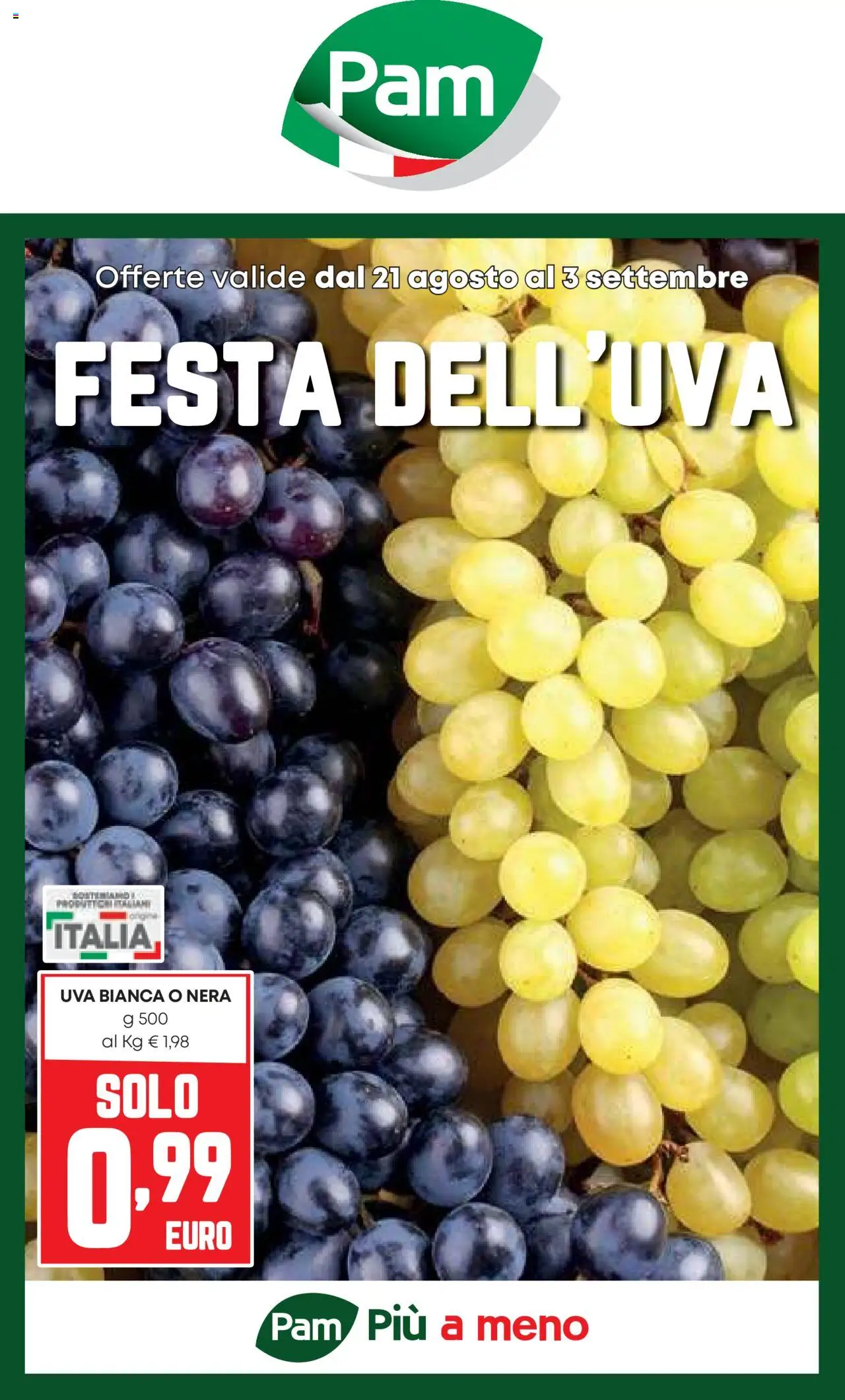 Volantino PAM del 21.08.2025 | Pagina: 1 | Prodotti: Uva