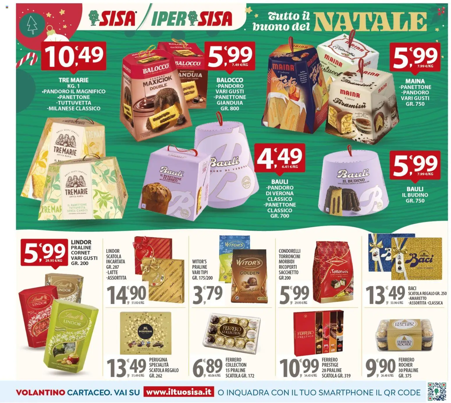 Volantino SISA del 16.12.2025 | Pagina: 3 | Prodotti: Pandoro, Panettone, Torroncini, Budino