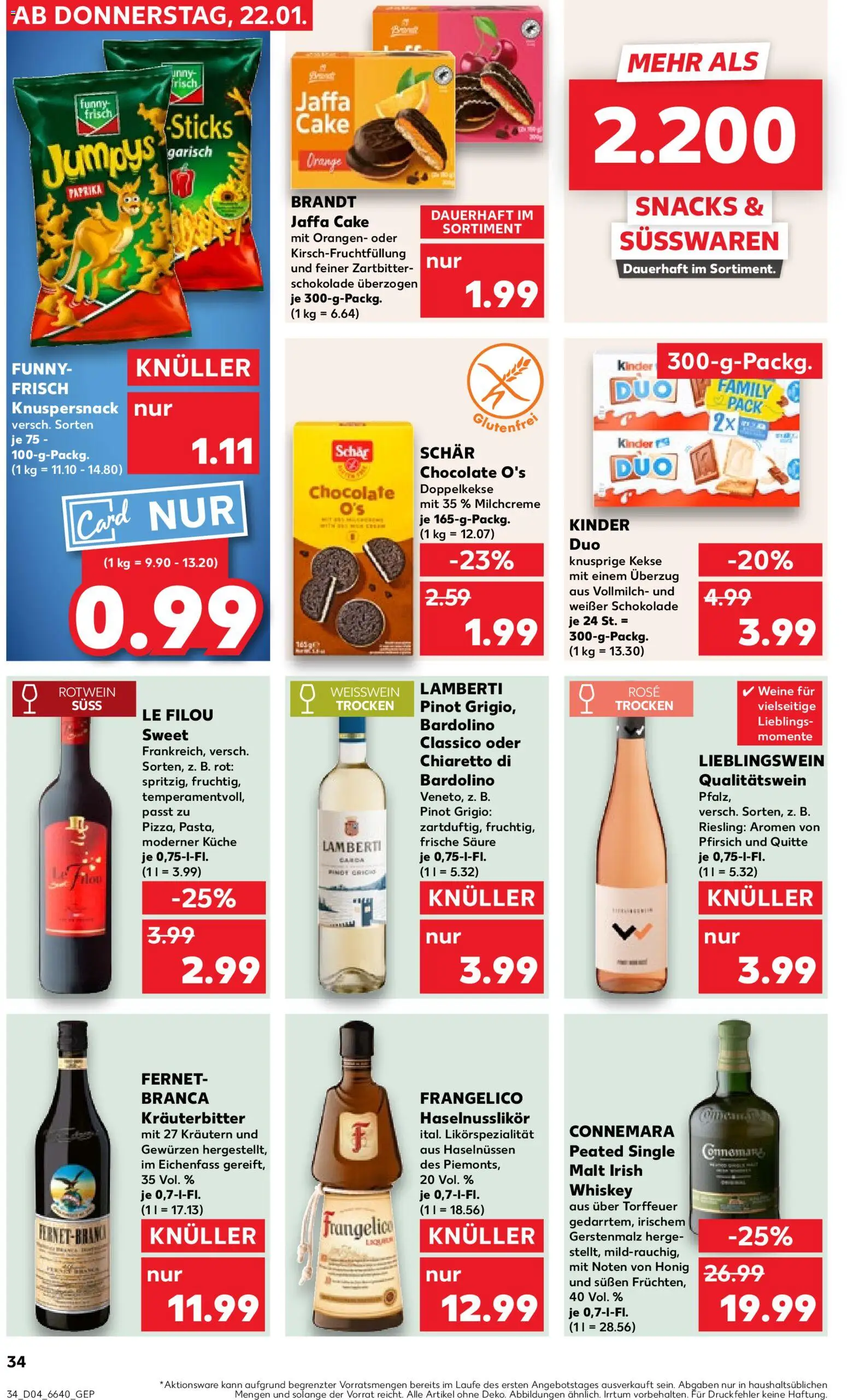 Kaufland Prospekt 	 – gültig ab 22.01.2026 | Seite: 34 | Produkte: Le filou, Rotwein, Küche, Fernet branca