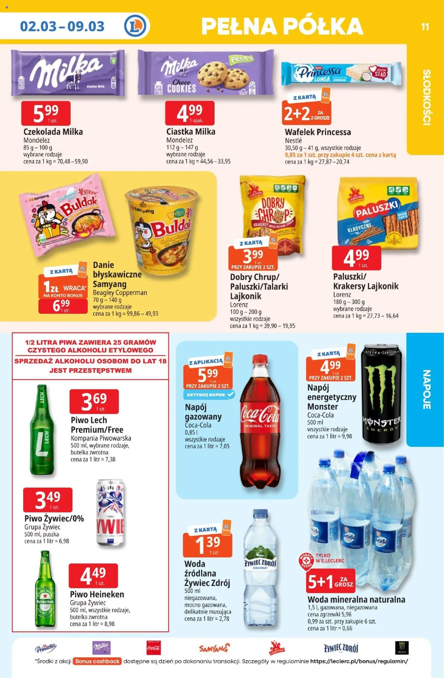 E.Leclerc gazetka - Wrocław od 02.03.2026 | Strona: 11 | Produkty: Karta, Czekolada milka, Milka, Półka