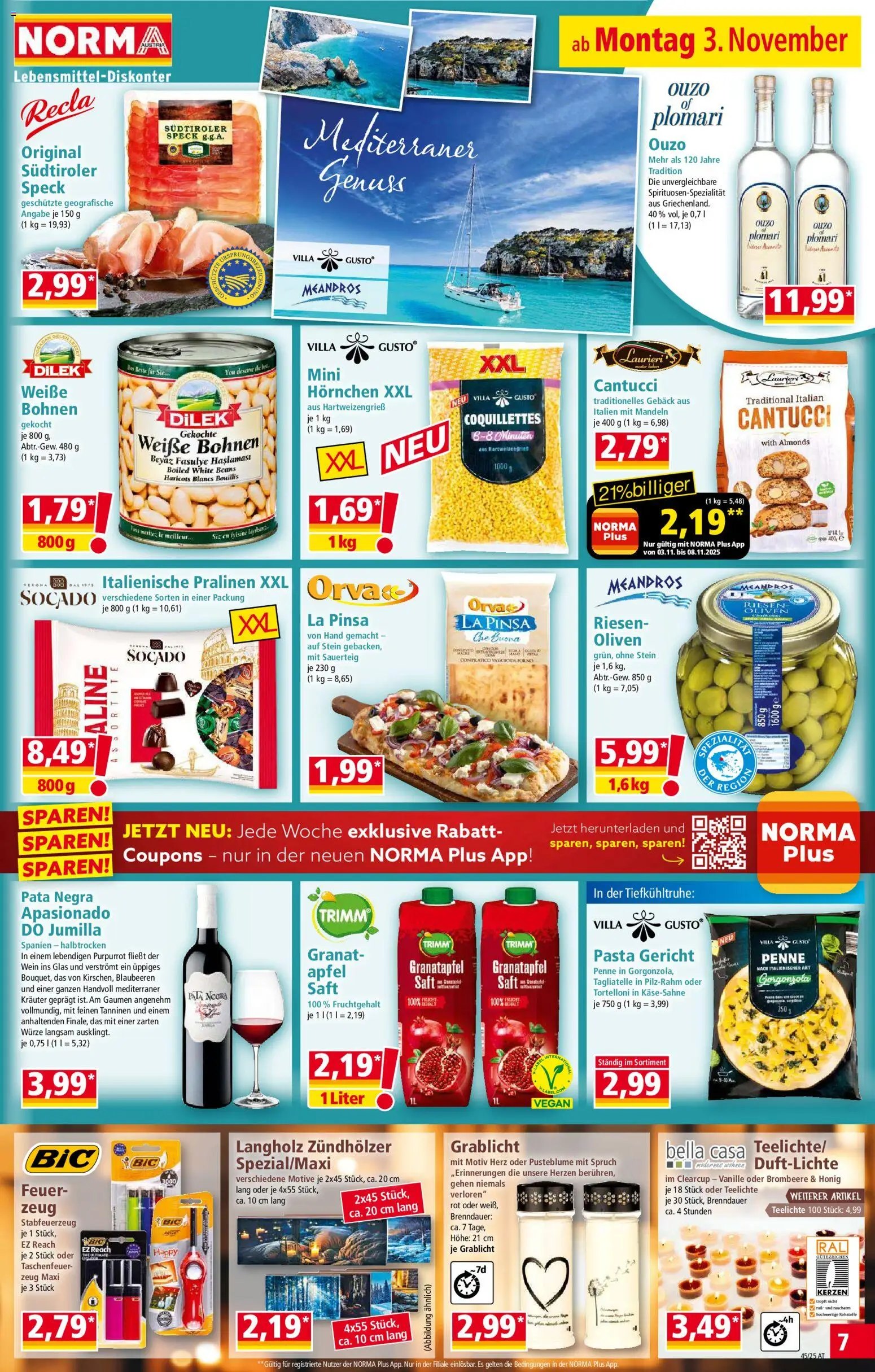 Norma Flugblatt gültig ab 03.11.2025 | Seite: 8 | Produkte: Pasta, Saft, Wein, Äpfel