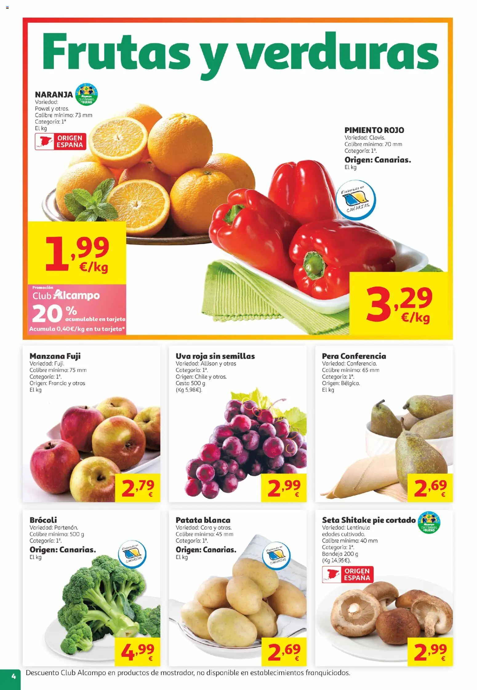 Alcampo Canarias │ válido desde el 05.05.2026 | Página: 4 | Productos: Κάδος απορρυμάτων, Manzana, Bandeja, Cesta