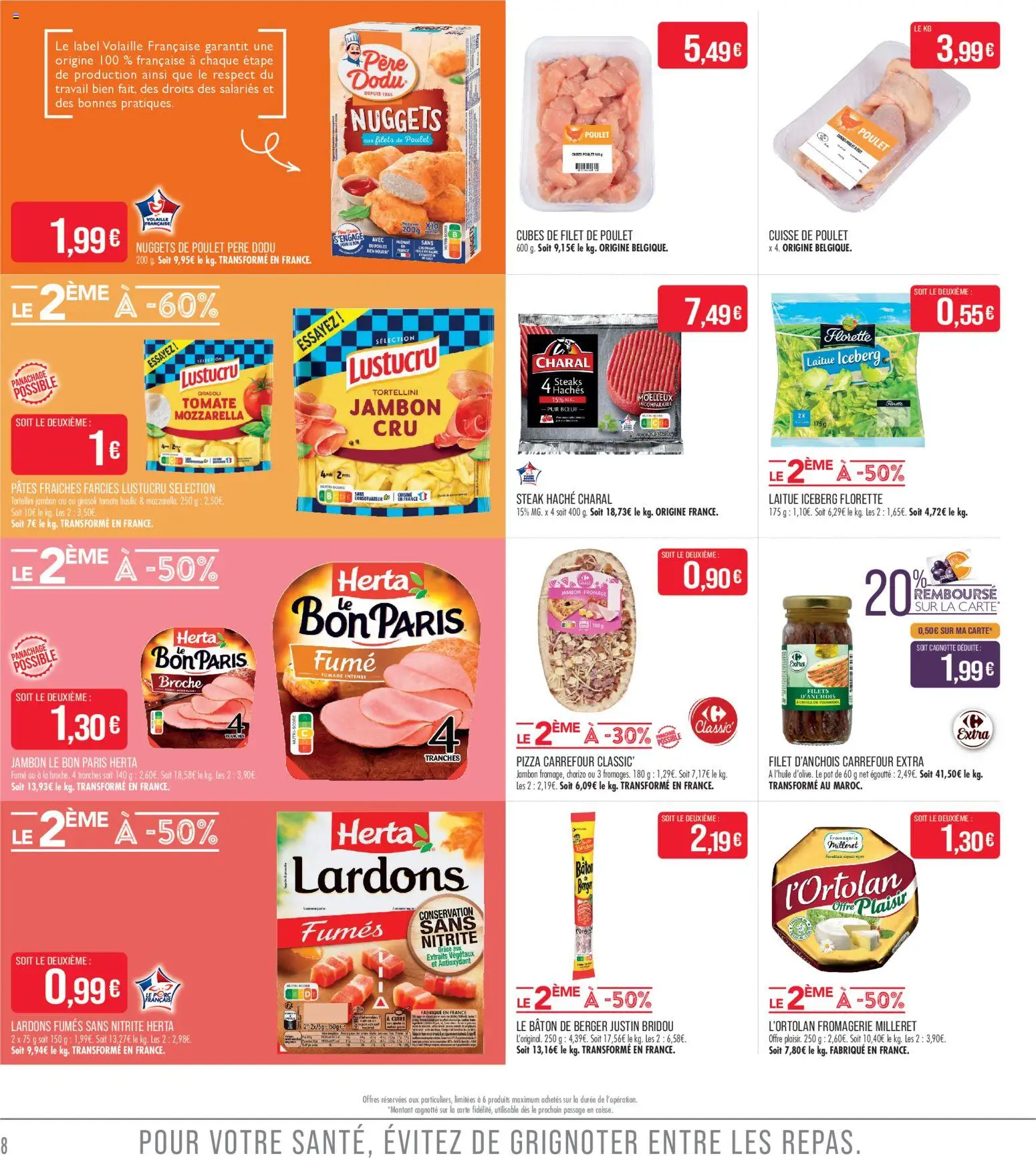 {H1} | Page: 8 | Produits: Chorizo, Laitue, Pizza, Pâtes