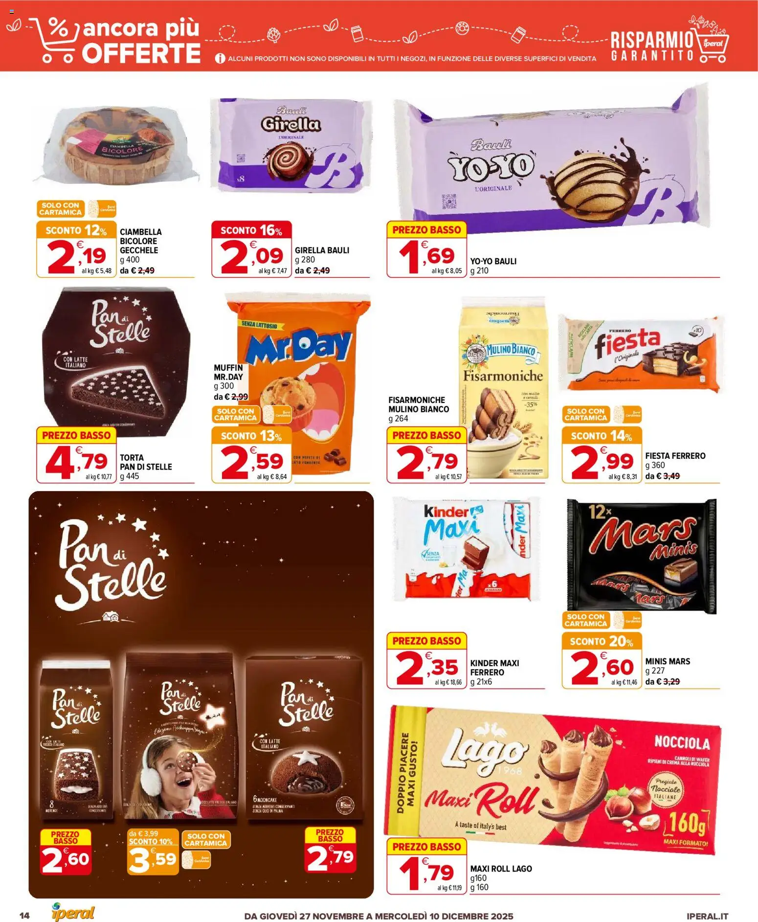 Volantino Iperal del 27.11.2025 | Pagina: 14 | Prodotti: Crema, Latte, Muffin, Torta