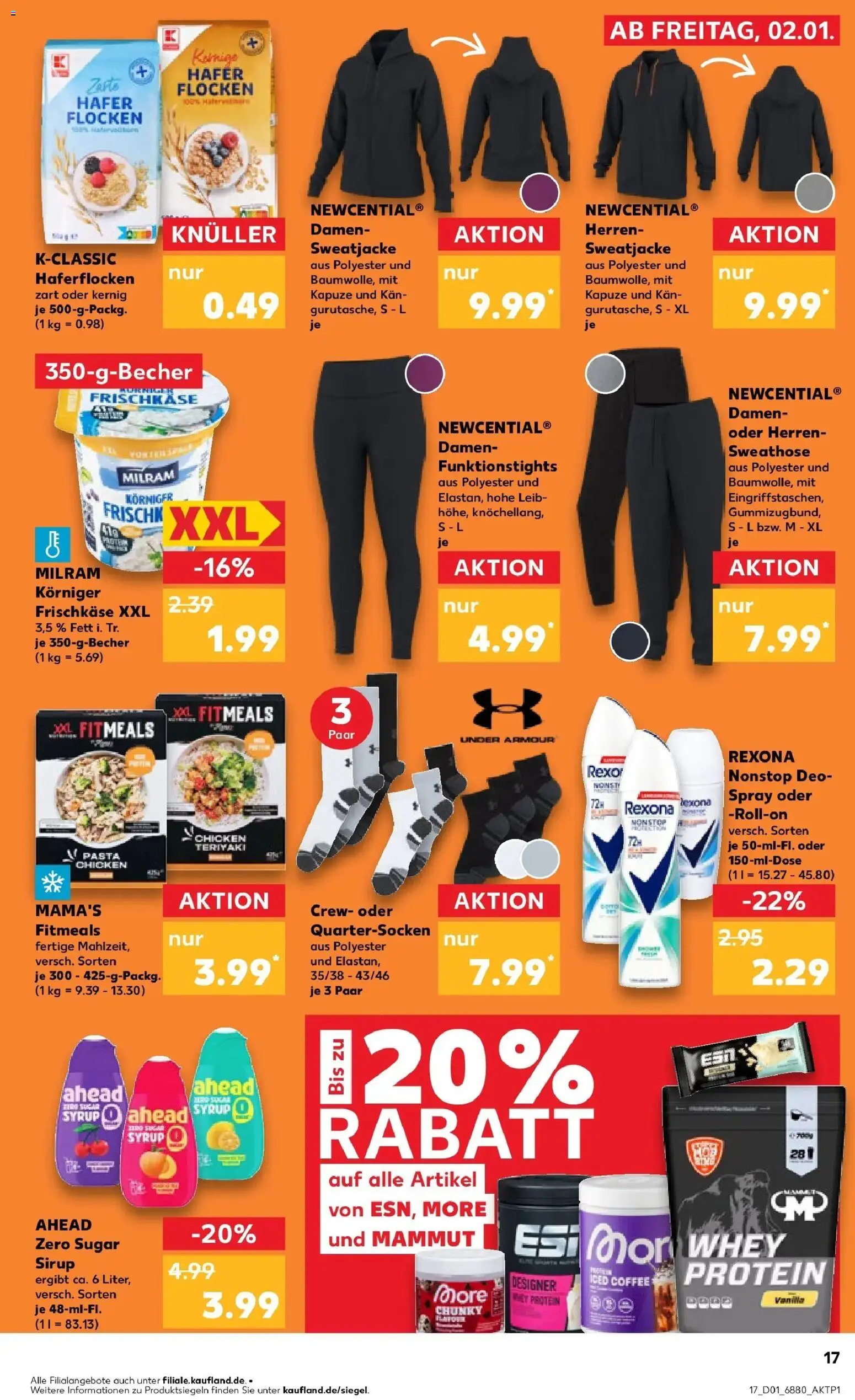 Kaufland prospekt Dillingen	 – gültig ab 05.01.2026 | Seite: 17 | Produkte: Sweatjacke, Deodorant, Milram, Frischkase