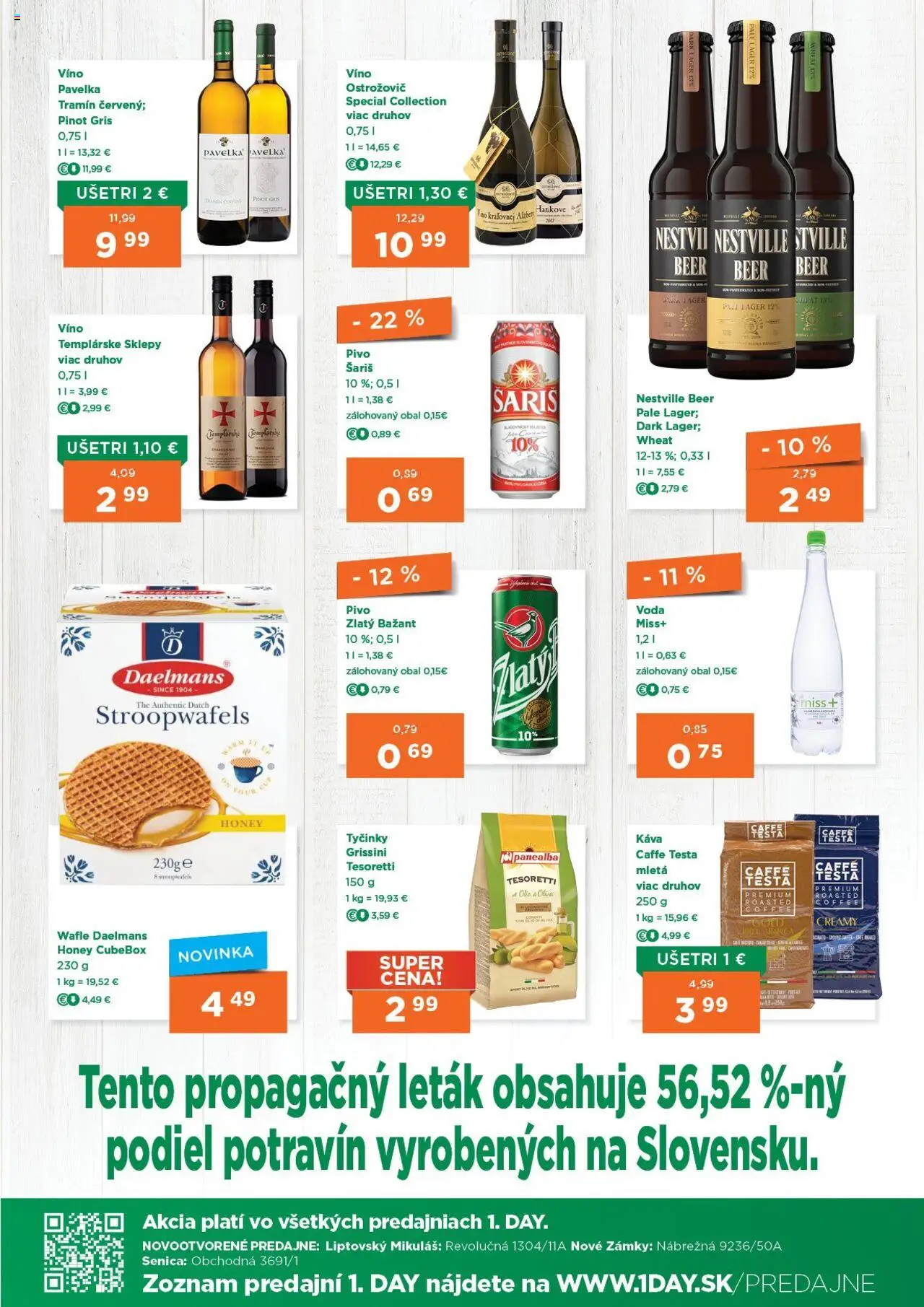 1day leták │ platný od 31.07.2025 | Strana: 3 | Produkty: Pivo, Zlatý Bažant, Šariš, Voda