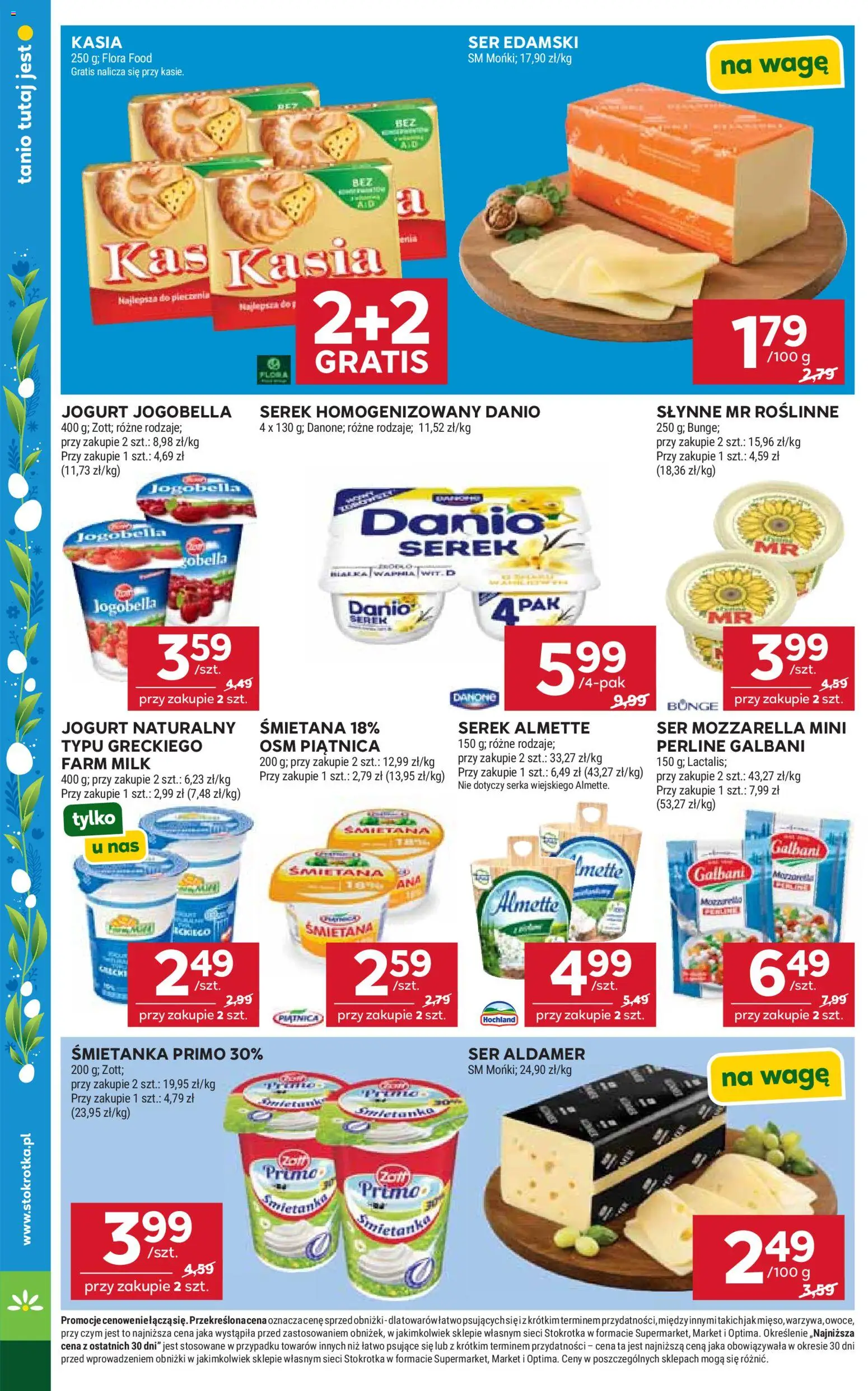 Stokrotka gazetka od 02.04.2026 | Strona: 19 | Produkty: Serek homogenizowany, Jogurt naturalny, Jogurt, Śmietana