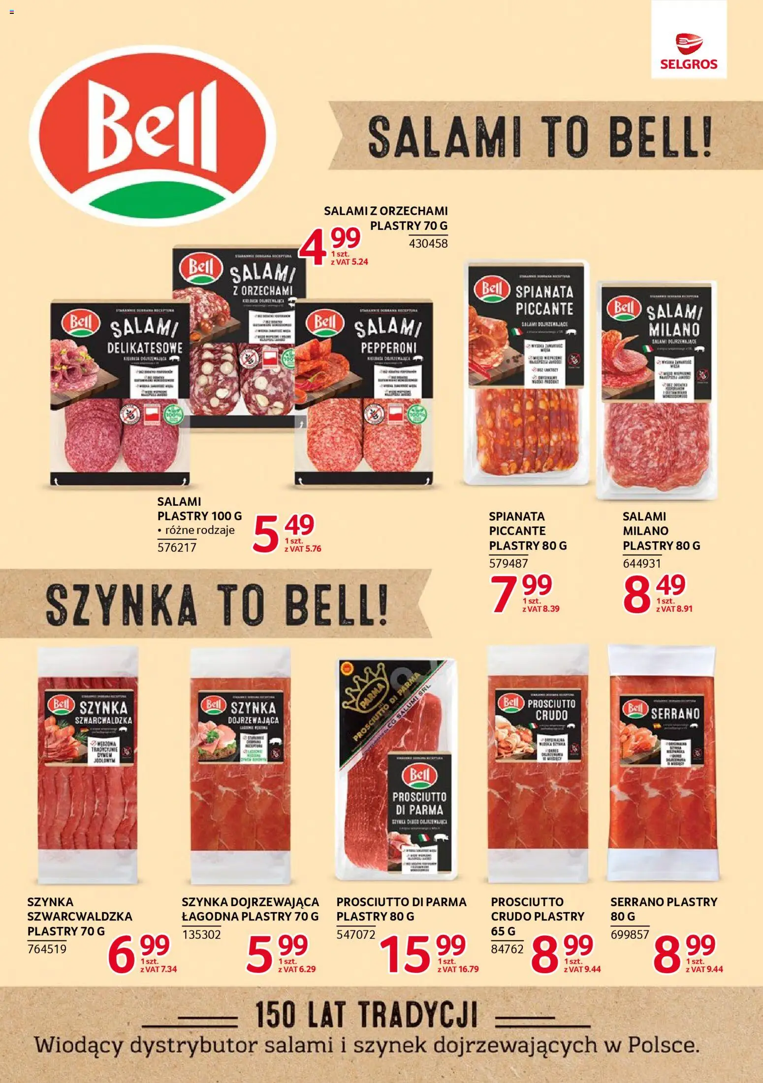 Selgros cash&carry Gazetka - Markowe produkty od 20.11.2025 | Strona: 10 | Produkty: Bell, Szynka, Prosciutto, Salami