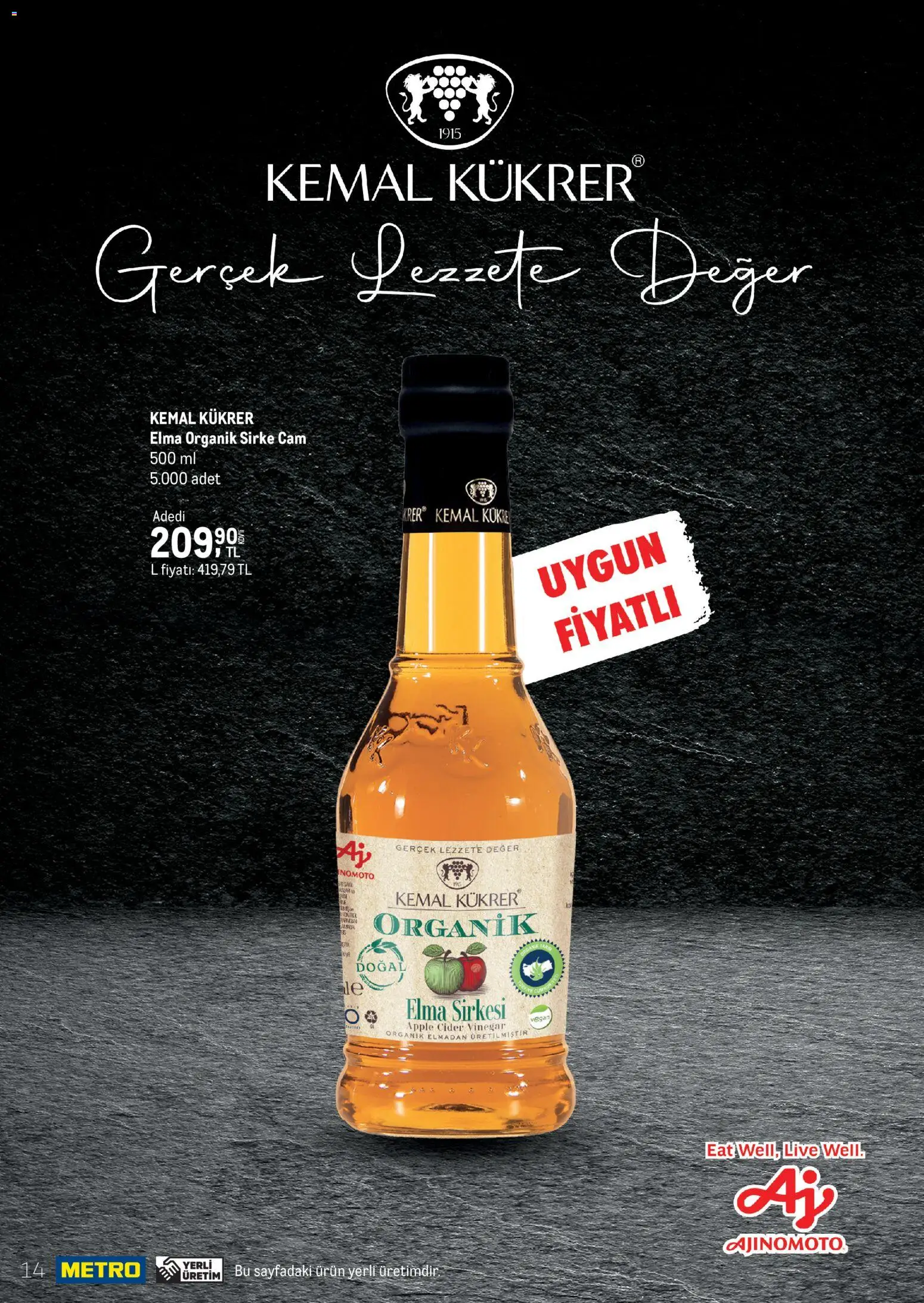 Metro - Gıda | Kozmetik | Deterjan - 27.11.2025 tarihinden itibaren geçerlidir | Sayfa: 14 | Ürünler: Elma sirkesi, Sirke, Elma