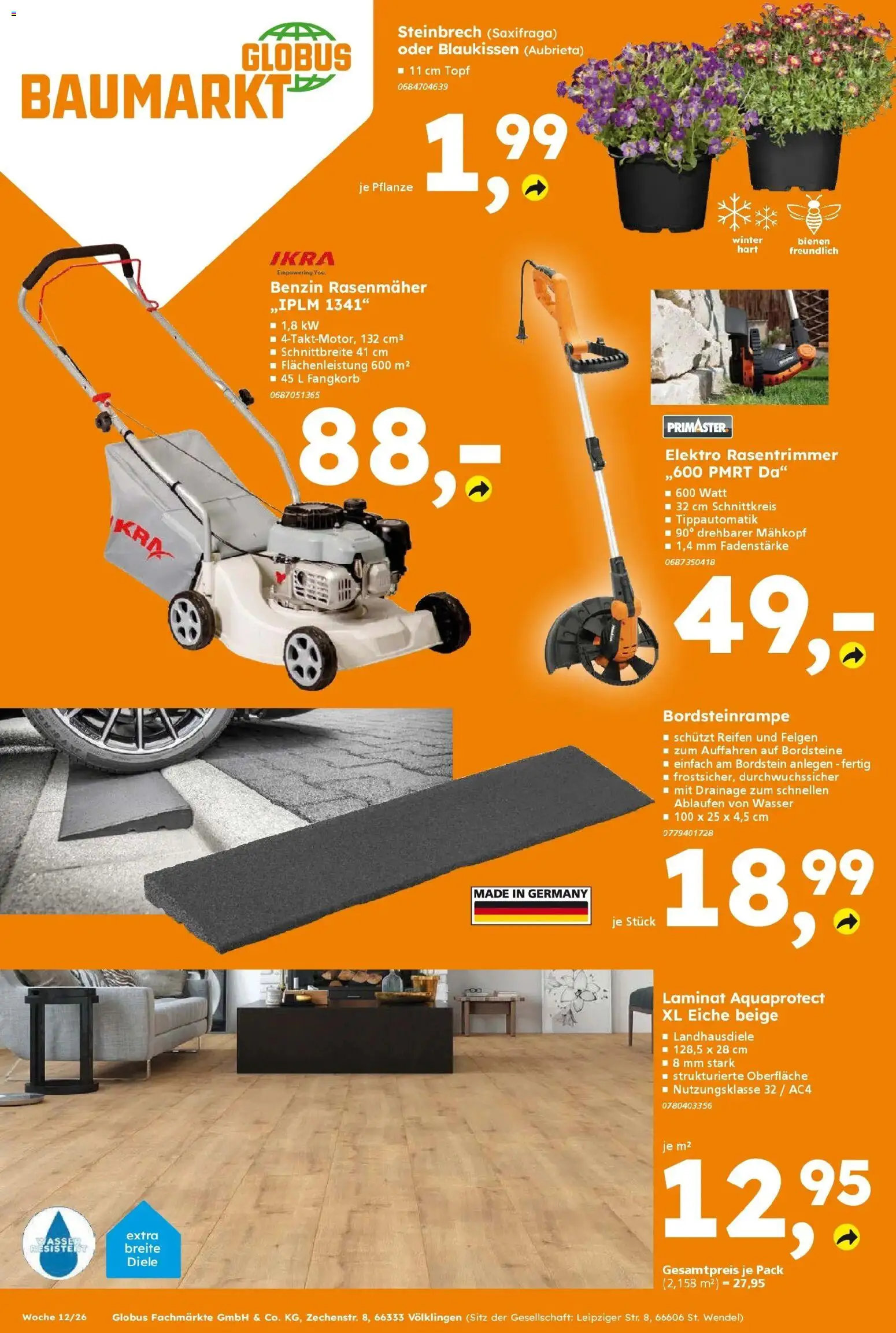 Globus Baumarkt Prospekt Friedberg	 – gültig ab 16.03.2026 | Seite: 16 | Produkte: Rasenmäher, Wasser