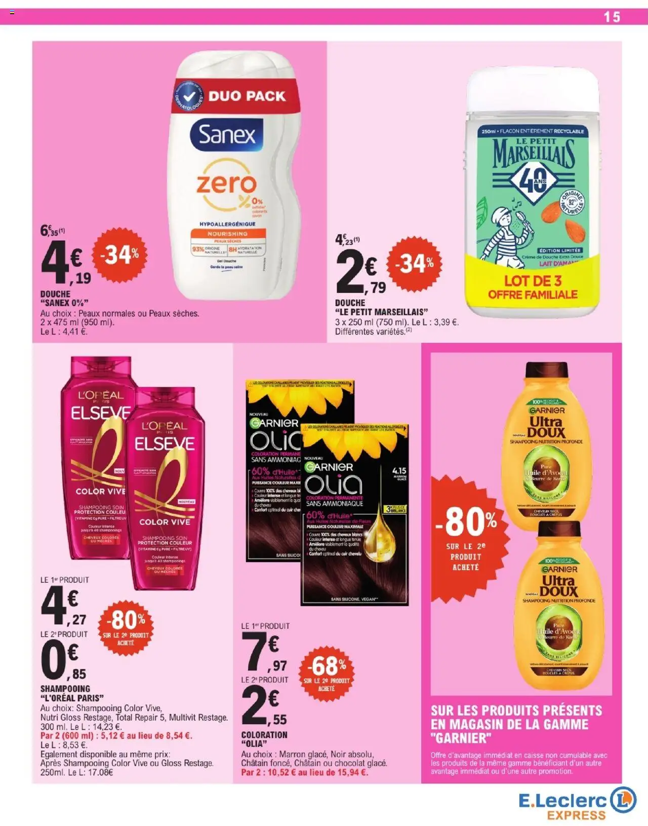  | Page: 15 | Produits: Coloration, Shampooing, Douche, Beurre