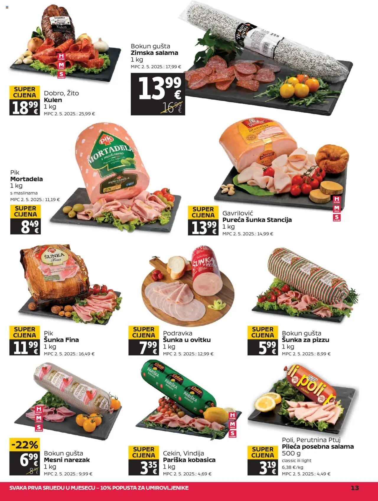 Tommy katalog | vrijedi od 31.07.2025 | Stranica: 13 | Proizvodi: Vindija, Šunka, Mortadela, Kulen