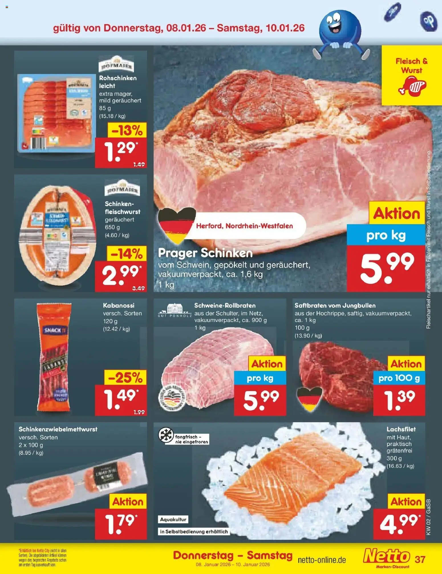 Netto Marken-Discount - Netto: Wochenangebote – gültig ab 05.01.2026 | Seite: 41 | Produkte: Wurst, Schinken, Fleisch