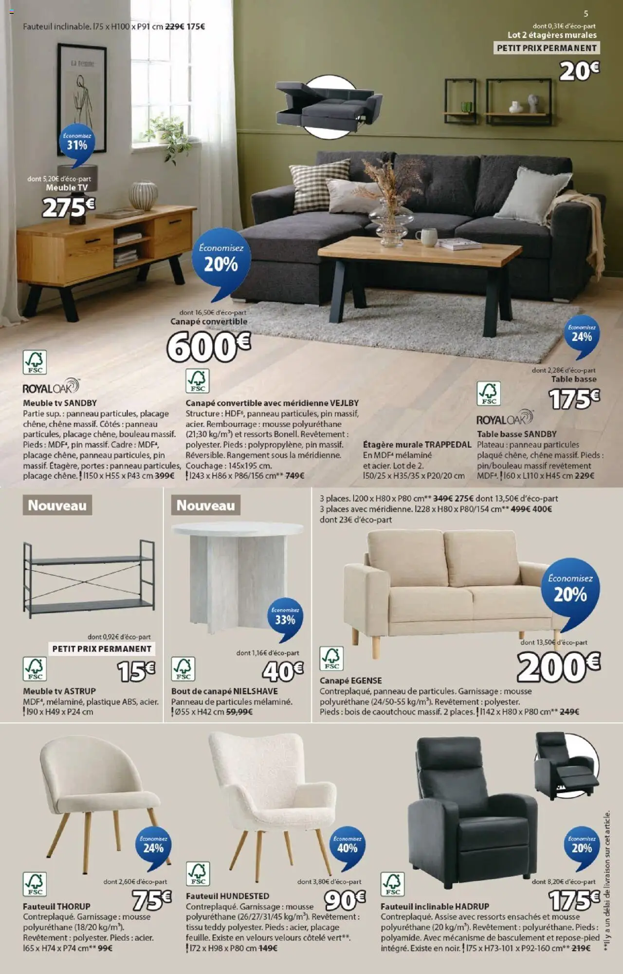  | Page: 5 | Produits: Meuble, Étagère murale, Canapé, Portes