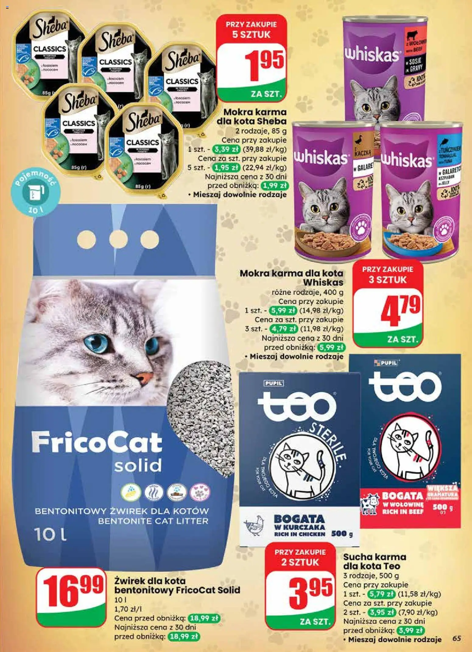 Dino Gazetka od 19.11.2025 | Strona: 65 | Produkty: Żwirek dla kota, Kaczka, Karma dla kota