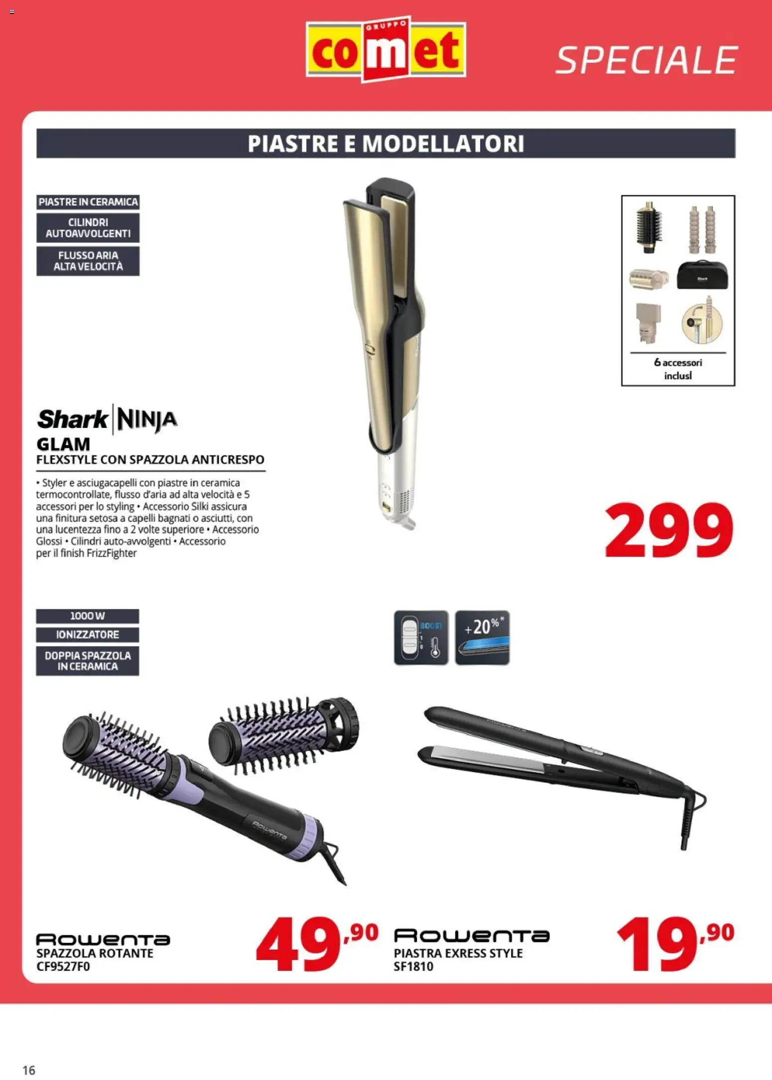 Volantino Comet del 20.03.2026 | Pagina: 16 | Prodotti: Spazzola, Asciugacapelli