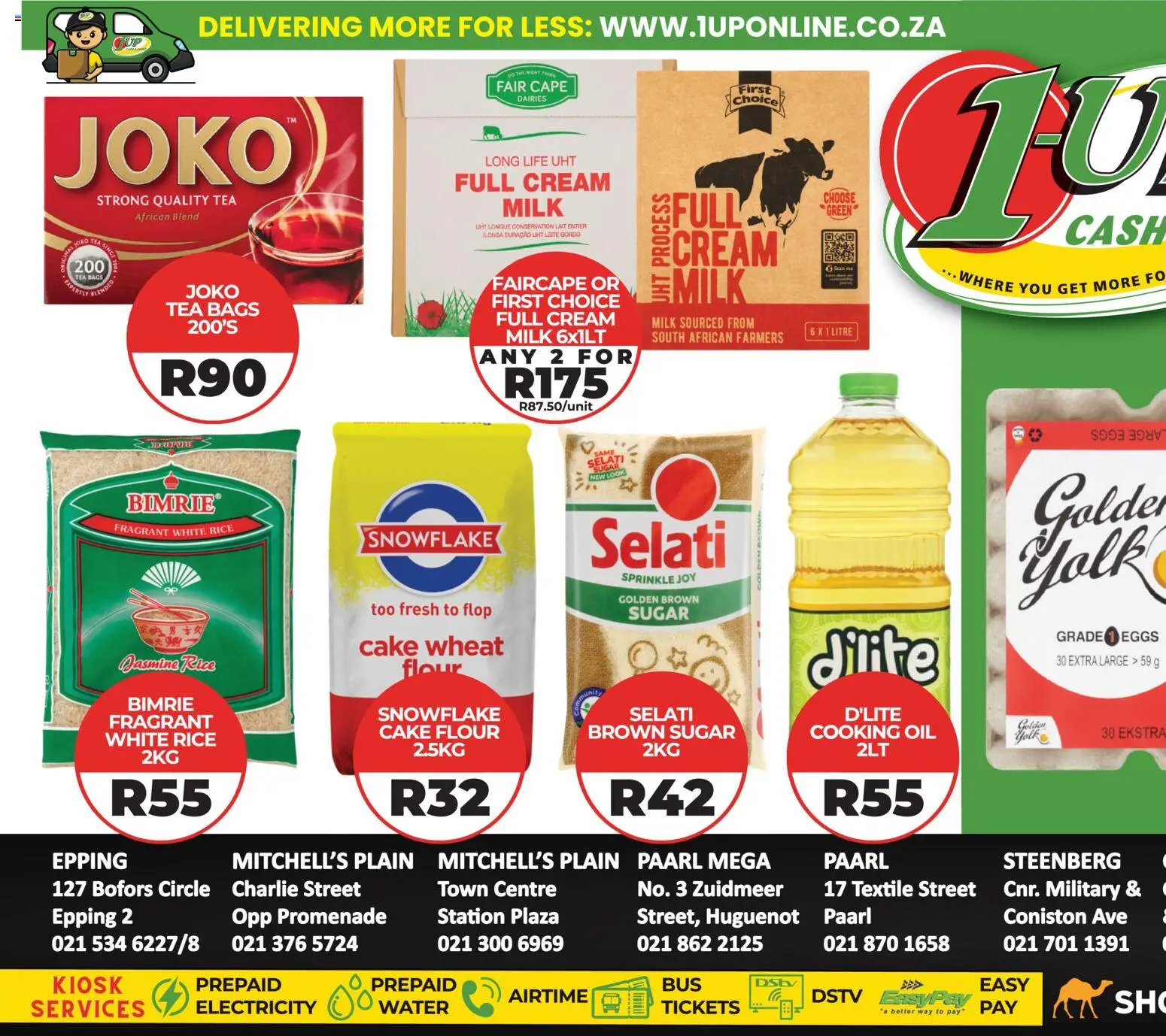New 1UP Cash & Carry catalogue – valid from 17.02.2026 | Page: 1 | Products: Flour, Oil, Tea, Cream