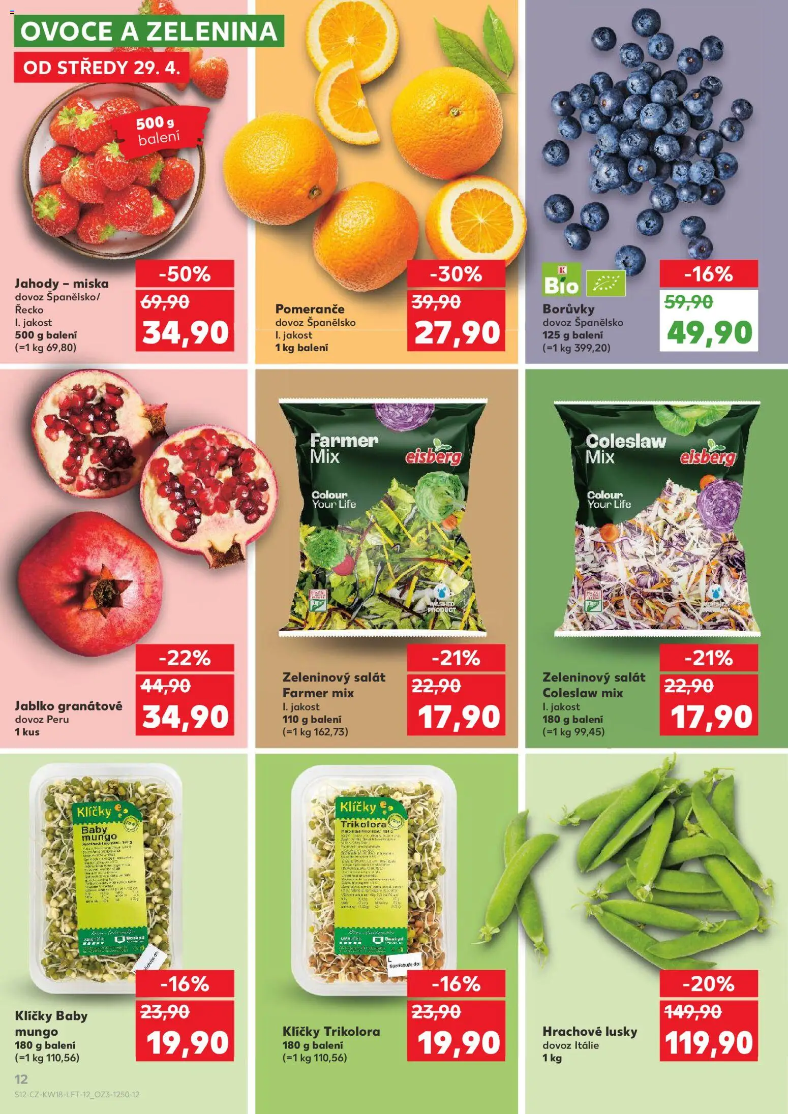 Kaufland leták - Praha 4 od 29.04.2026 | Strana: 12 | Produkty: Ovoce a zelenina, Ovoce, Miska, Zelenina