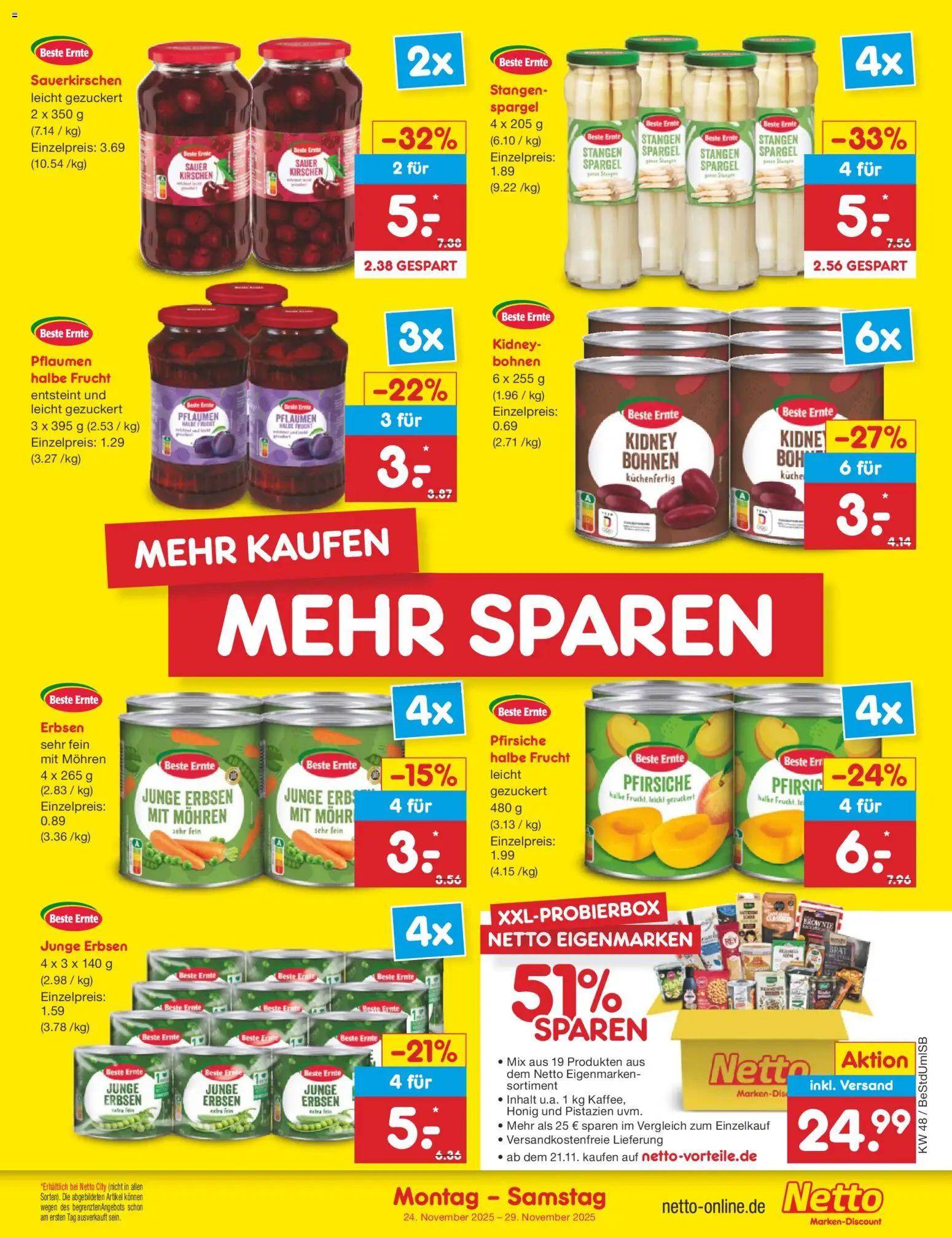Netto Marken-Discount - Black Friday – gültig ab 24.11.2025 | Seite: 37 | Produkte: Küche, Spargel, Mohren, Erbsen