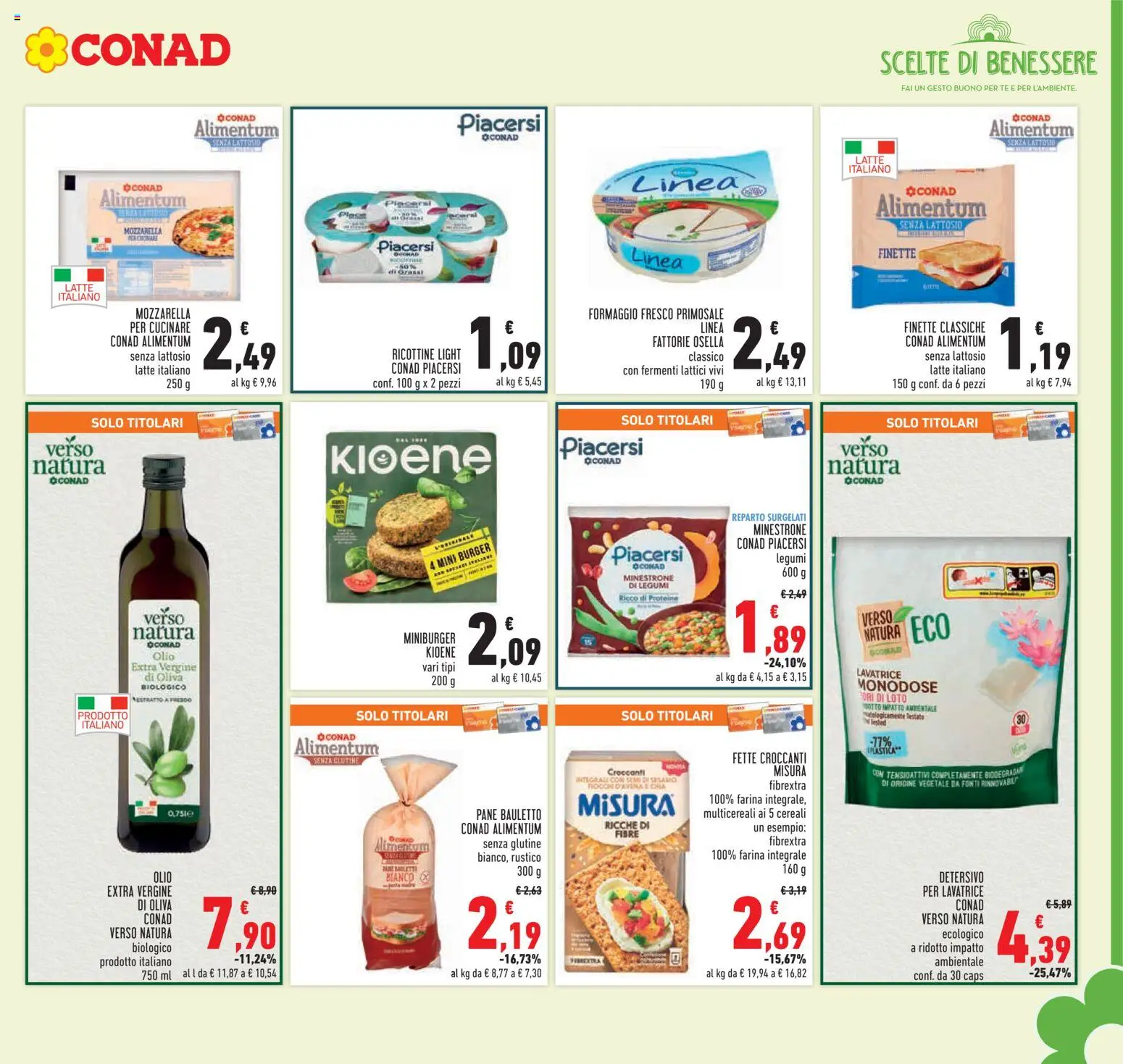 Volantino Conad del 07.01.2026 | Pagina: 13 | Prodotti: Minestrone, Mozzarella senza lattosio, Cereali, Olio extra vergine