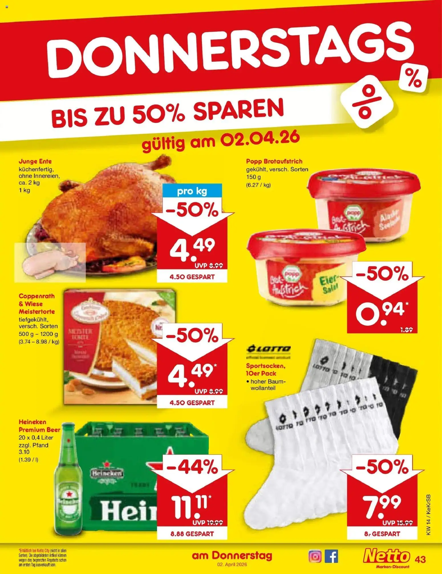 Netto Marken-Discount Prospekt Bonn	 – gültig ab 30.03.2026 | Seite: 57 | Produkte: Eier, Heineken, Ente