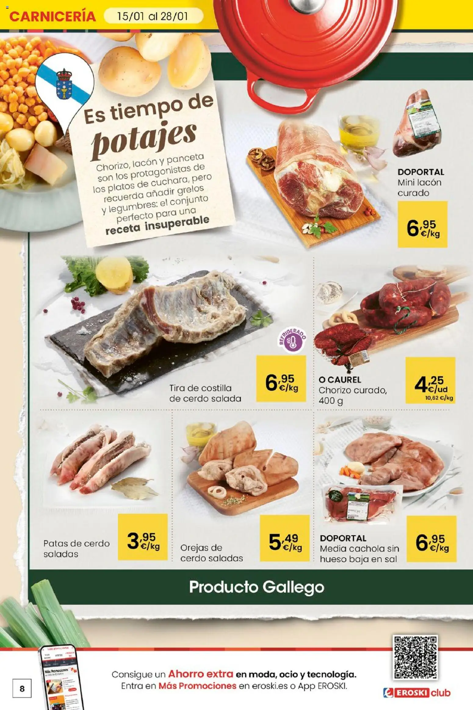 Eroski - Quen ben te quere farache aforrar │ válido desde el 15.01.2026 | Página: 8 | Productos: Ηλεκτρικός φούρνος, Cerdo