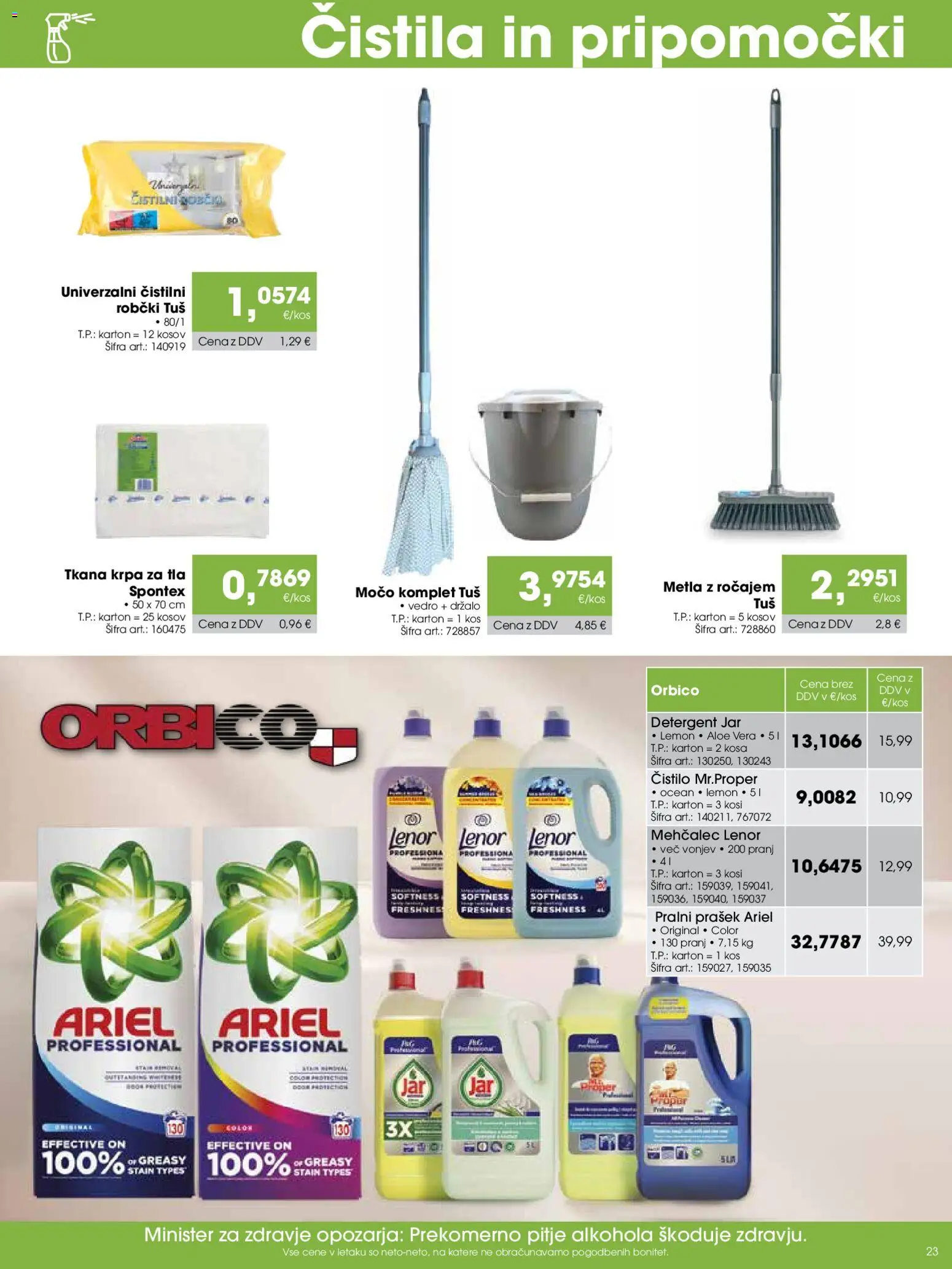 Novi Tuš katalog ponudbe – veljaven od 07.12.2025 | Stran: 23 | Izdelki: Mehčalec, Robčki, Kos, Detergent